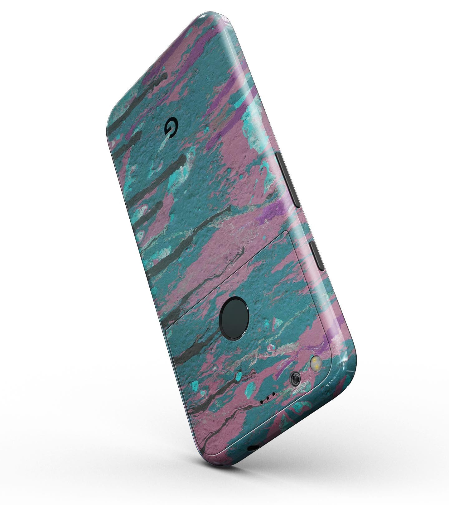 Abstract Retro Pink Wet Paint skin kit for Google Pixel, showcasing vibrant pink design and precision fit for full-body protection.