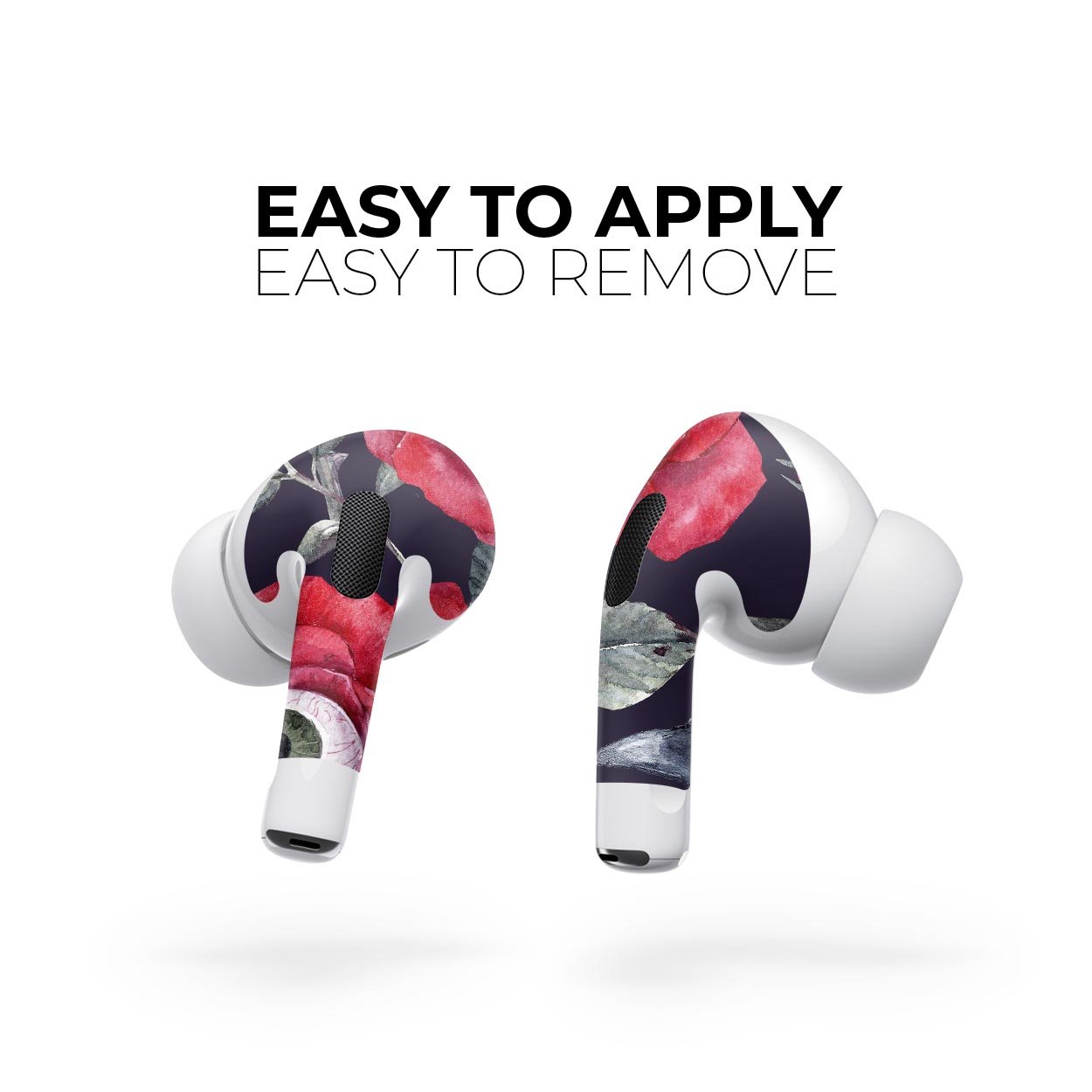 Abstract Roses with Eyes skin decal wrap kit for Apple AirPods Pro, showcasing vibrant floral design and premium quality finish.