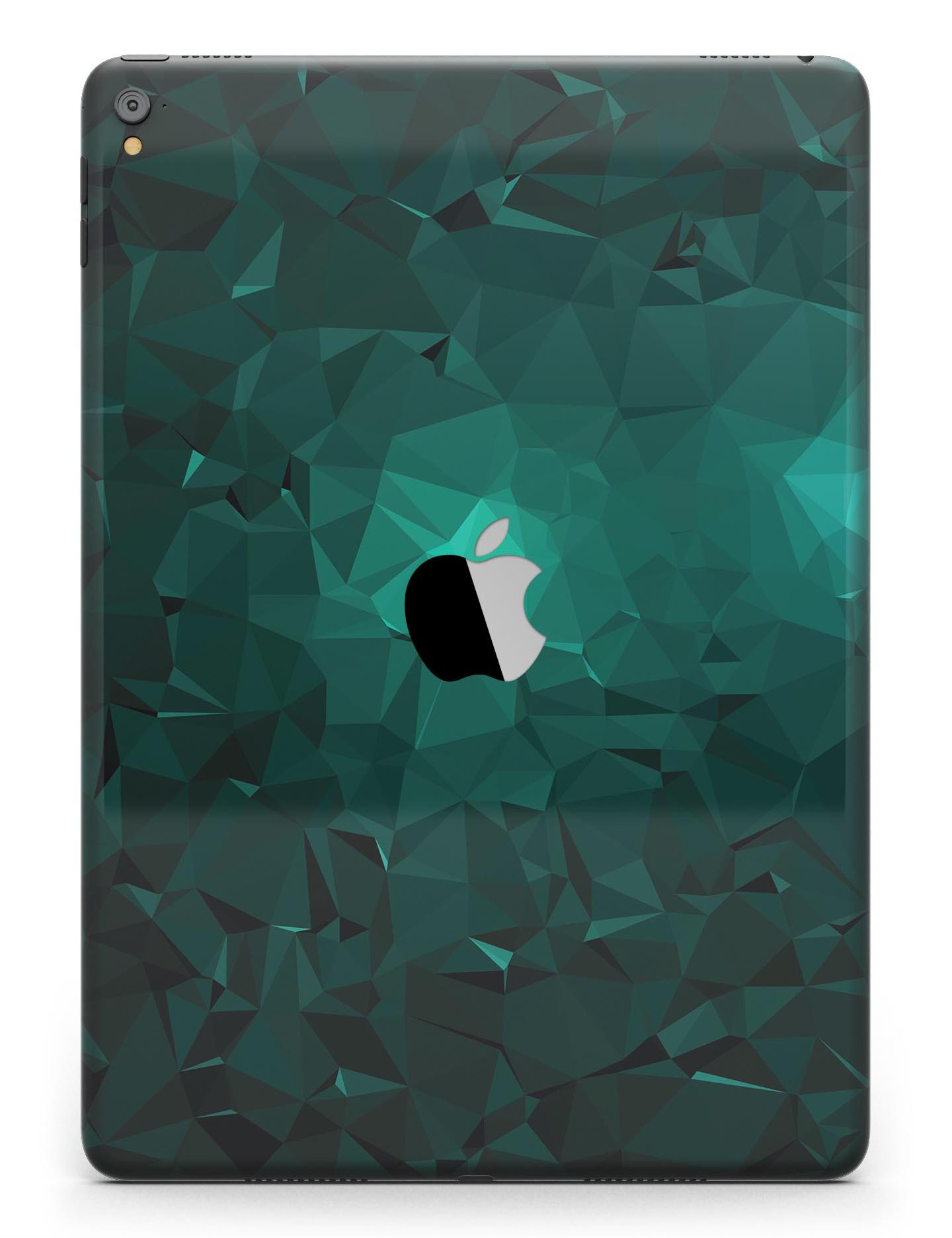 Abstract Teal Geometric Shapes Full Body Skin for iPad Pro, showcasing vibrant colors and a sleek design.