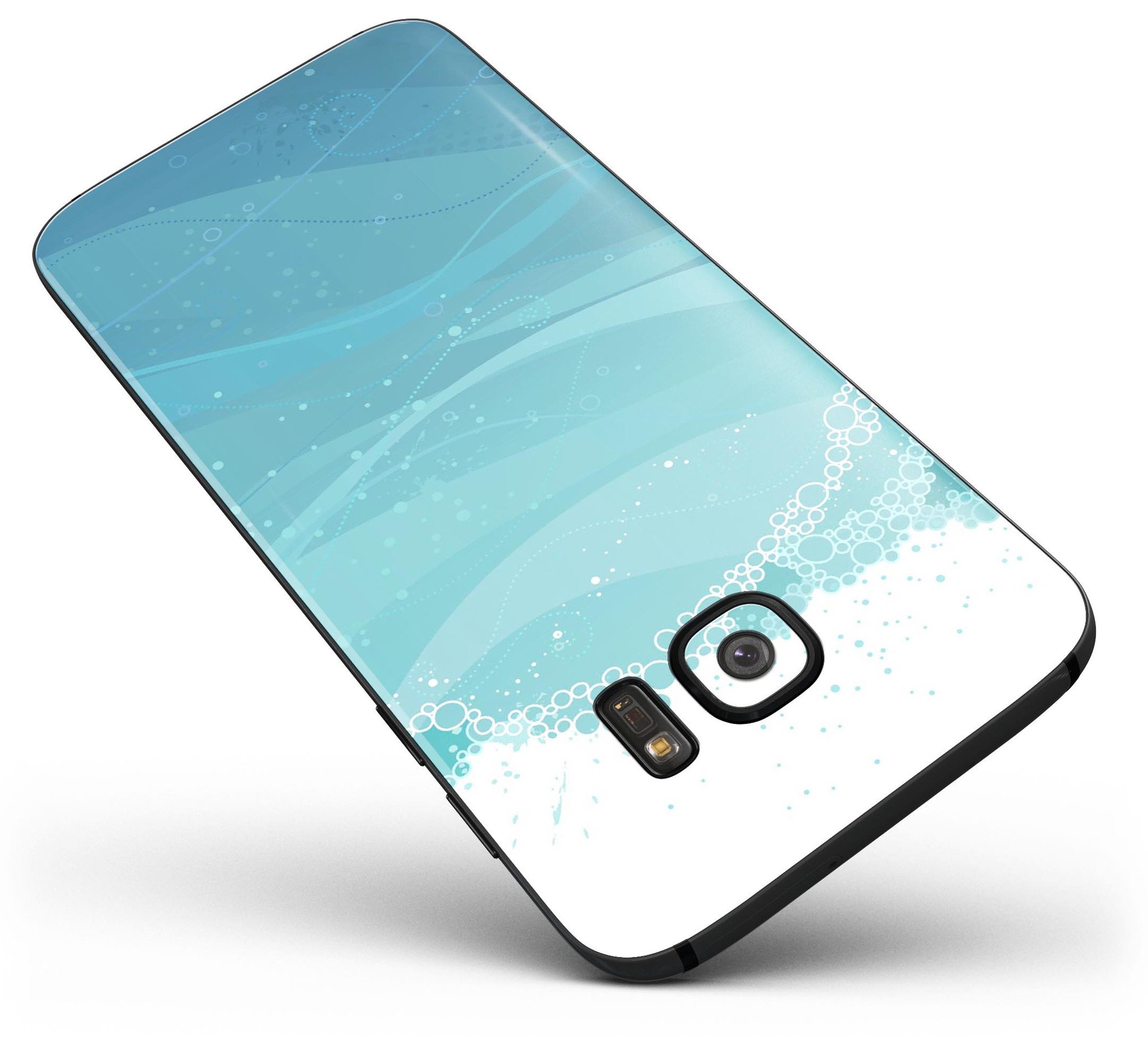 Abstract WaterWaves Full Body Skin-Kit for Samsung Galaxy S7 and S7 Edge, showcasing vibrant wave patterns and sleek design.