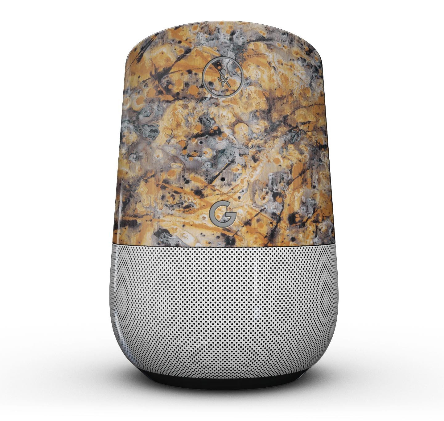 Abstract Wet Gold Paint Full-Body Skin Kit for Google Home, showcasing a luxurious gold finish and precise fit.