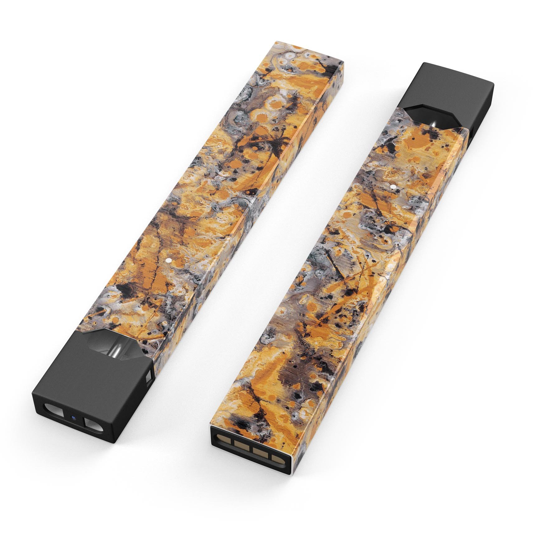 Abstract Wet Gold Paint skin wrap for JUUL device, showcasing vibrant colors and a sleek design.