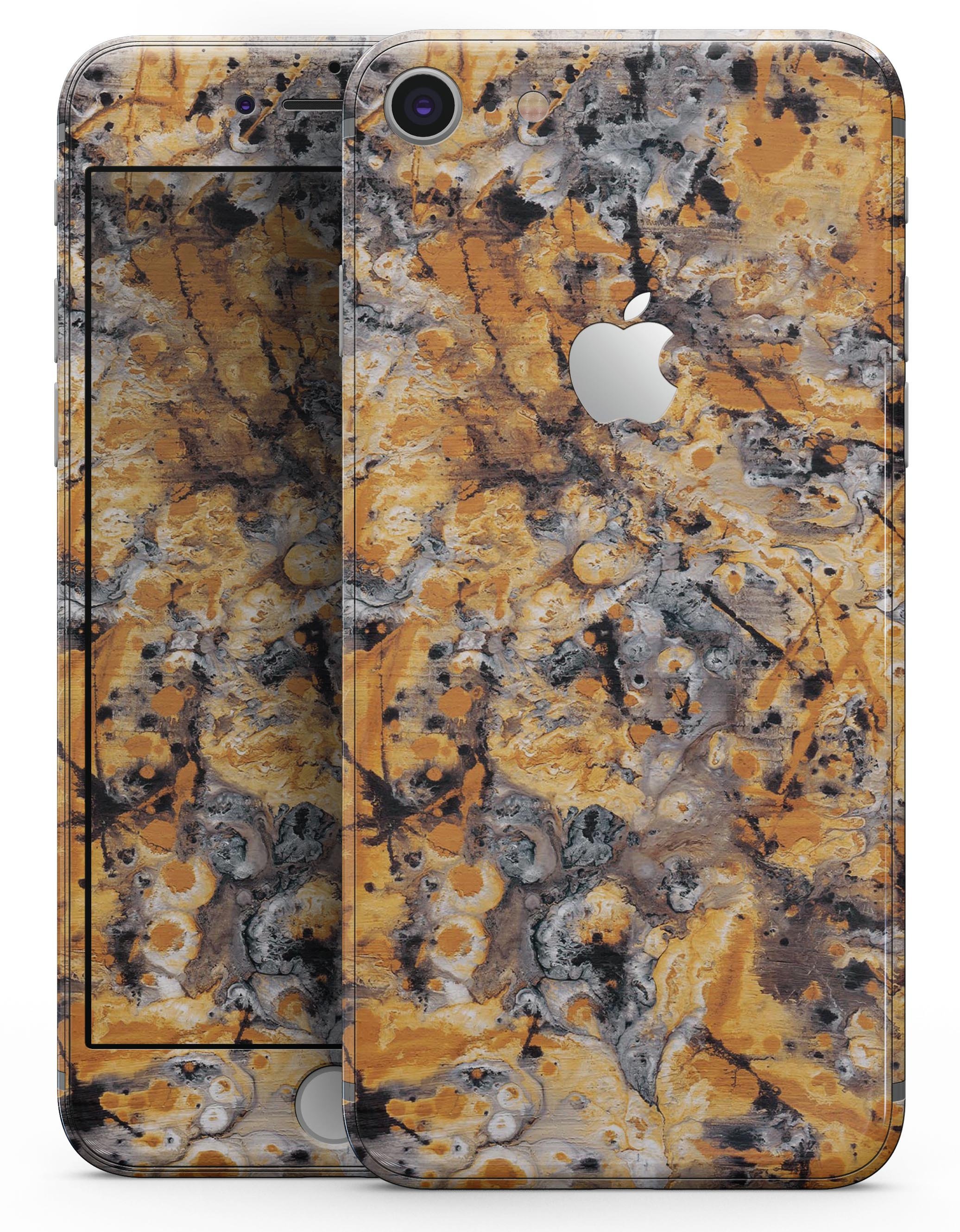 Abstract Wet Gold Paint skin for iPhone 8 and 8 Plus, showcasing a sleek design with a glossy finish.