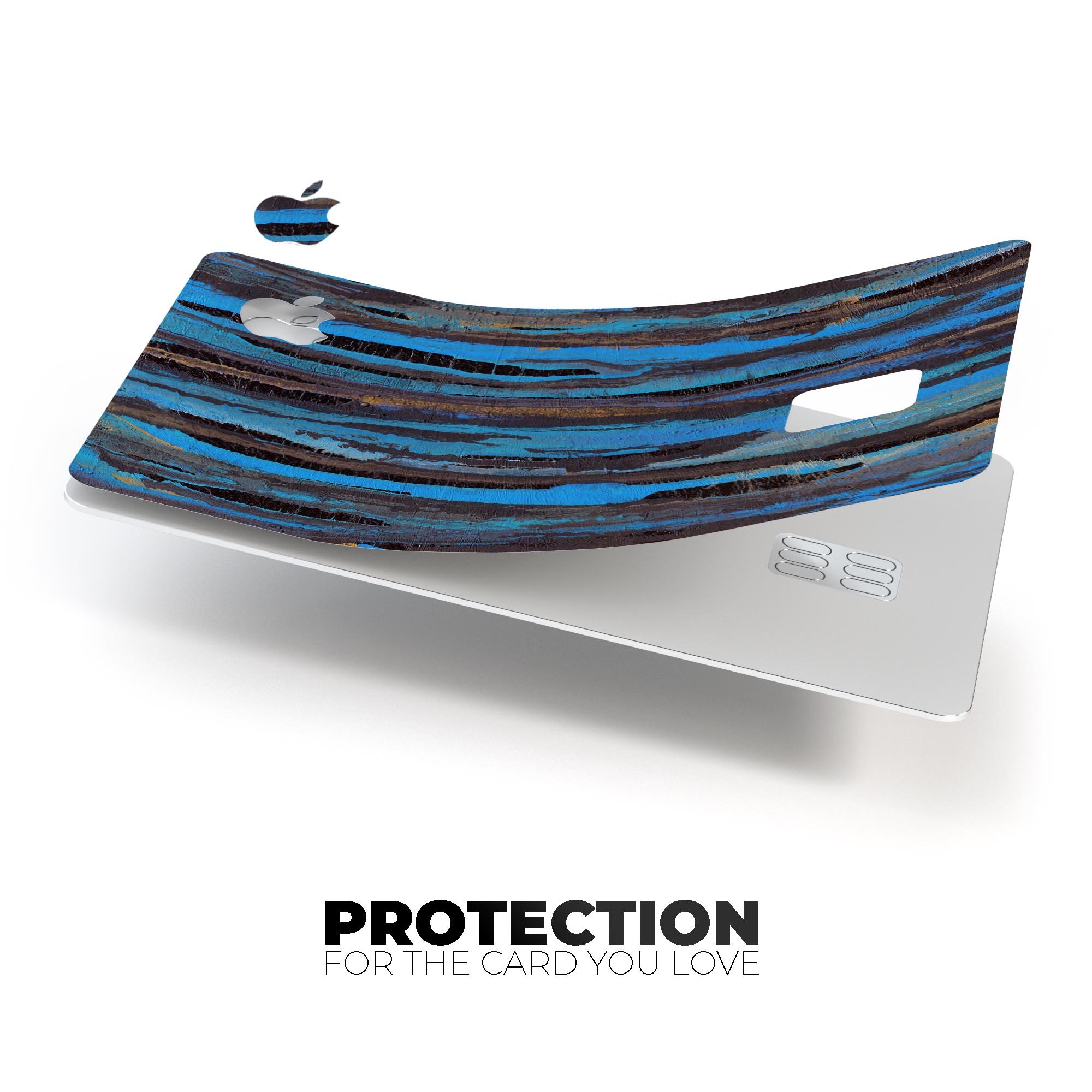 Abstract Wet Paint Dark Blues decal skin for Apple Card, showcasing vibrant colors and premium vinyl material.