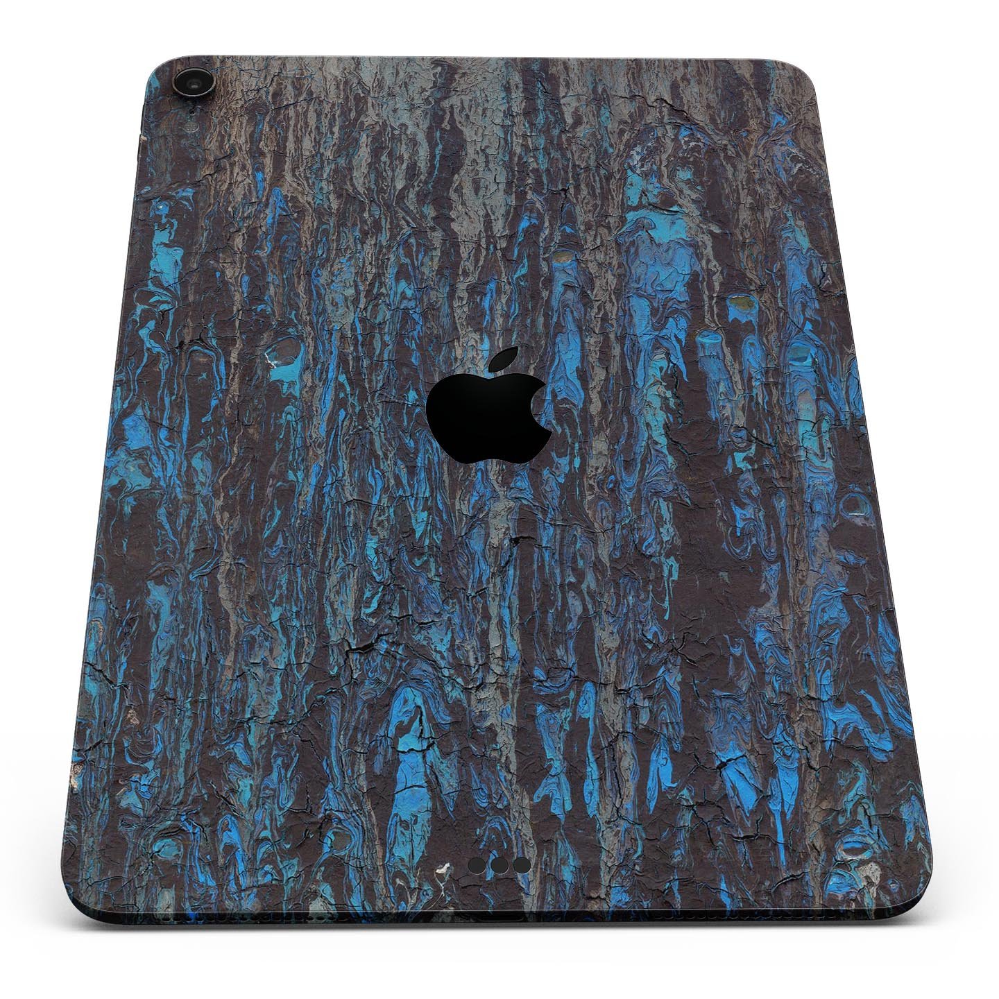 Abstract Wet Paint Dark Blues v2 skin decal for Apple devices, showcasing a vibrant abstract design with dark blue tones.