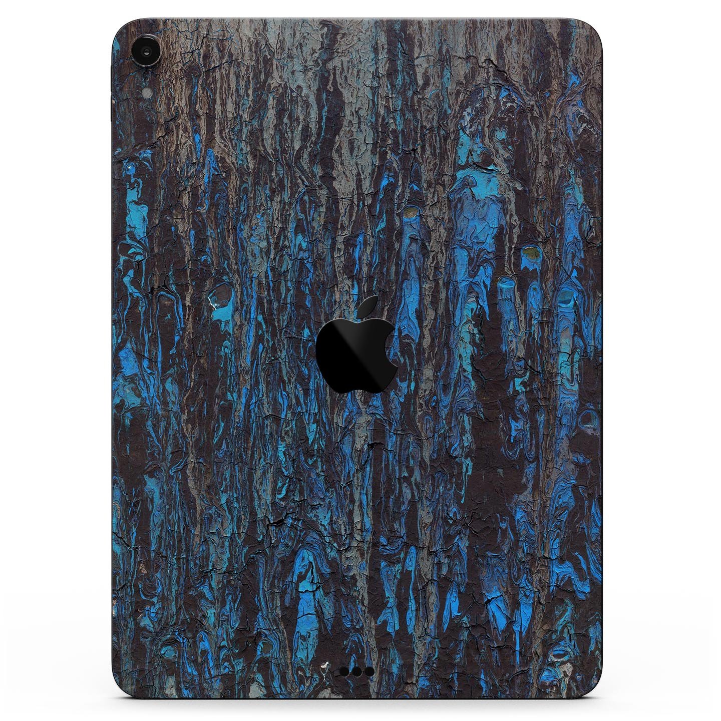 Abstract Wet Paint Dark Blues v2 skin decal for Apple devices, showcasing a vibrant abstract design with dark blue tones.