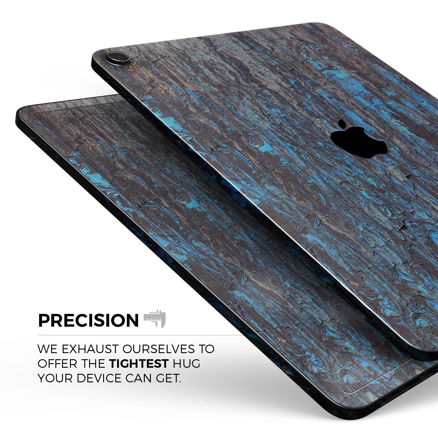Abstract Wet Paint Dark Blues v2 skin decal for Apple devices, showcasing a vibrant abstract design with dark blue tones.