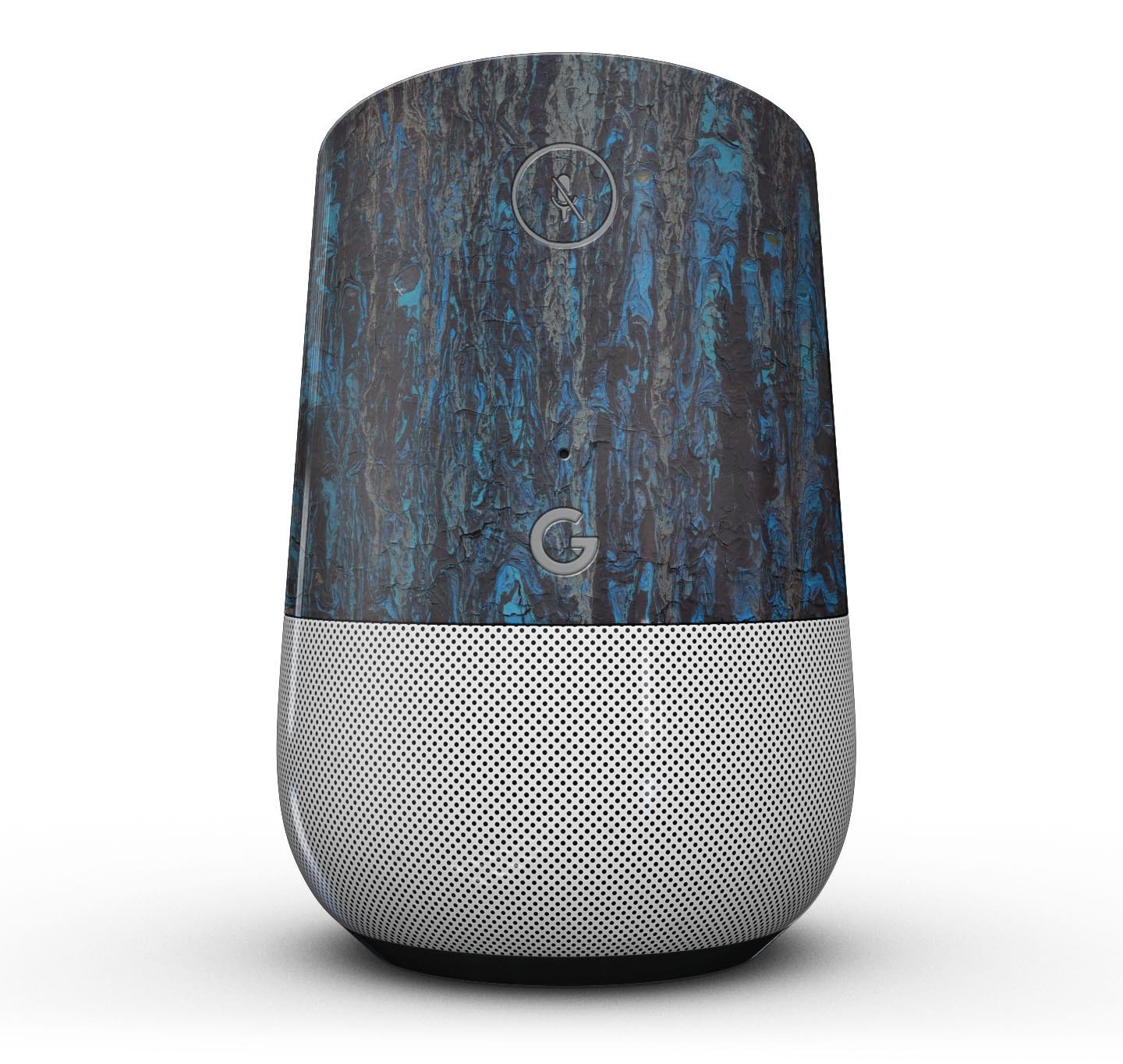 Abstract Wet Paint Dark Blues v2 Full-Body Skin Kit for Google Home Assistant, showcasing vibrant dark blue abstract design.