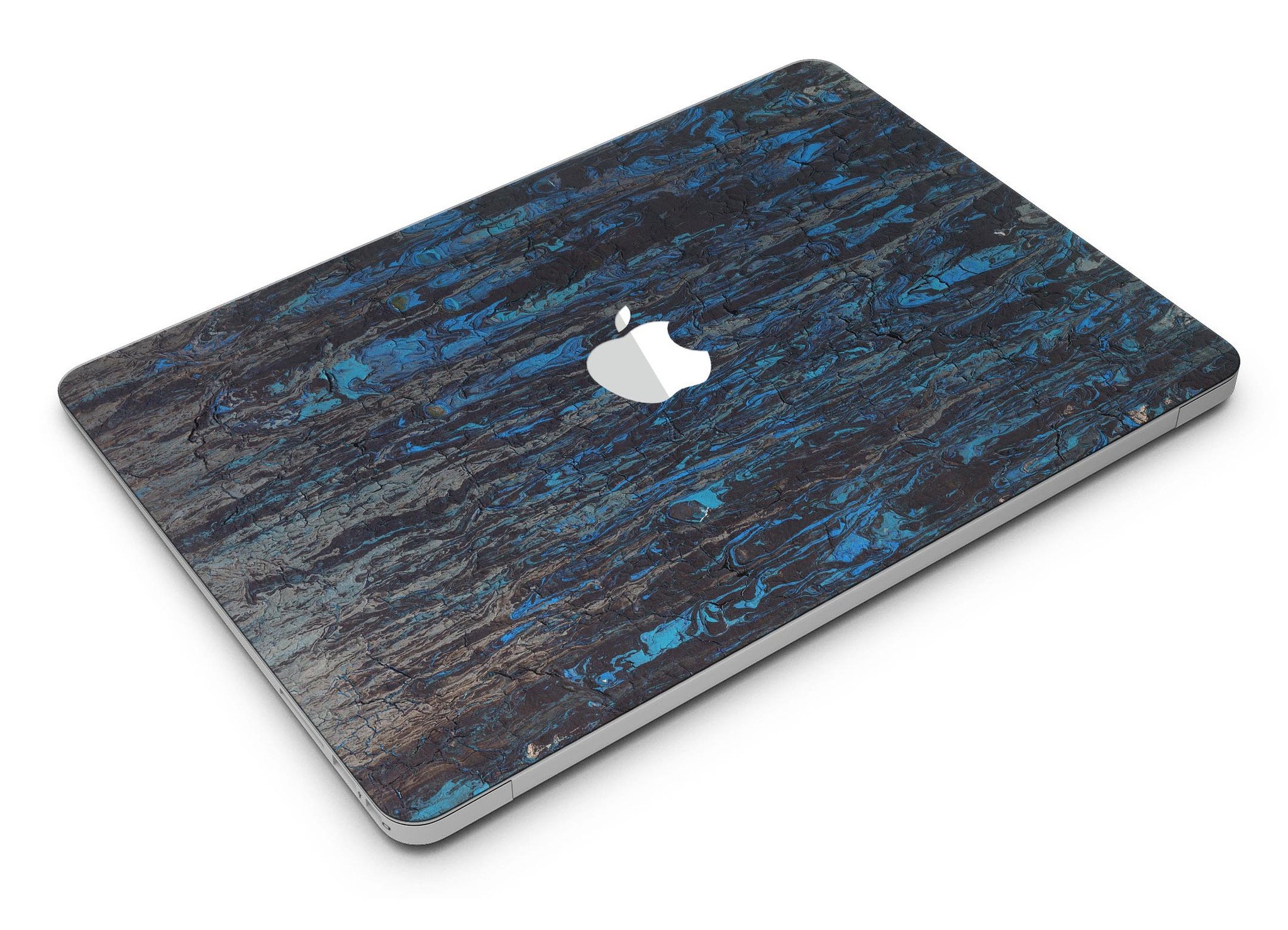 Abstract Wet Paint Dark Blues skin kit for MacBook Air, showcasing vibrant dark blue abstract design on premium vinyl material.