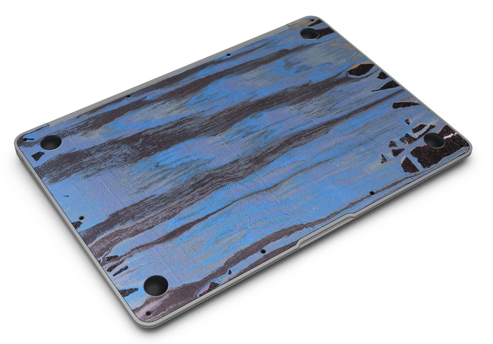 Abstract Wet Paint Dark Blues skin kit for MacBook Air, showcasing vibrant colors and unique design for stylish protection.