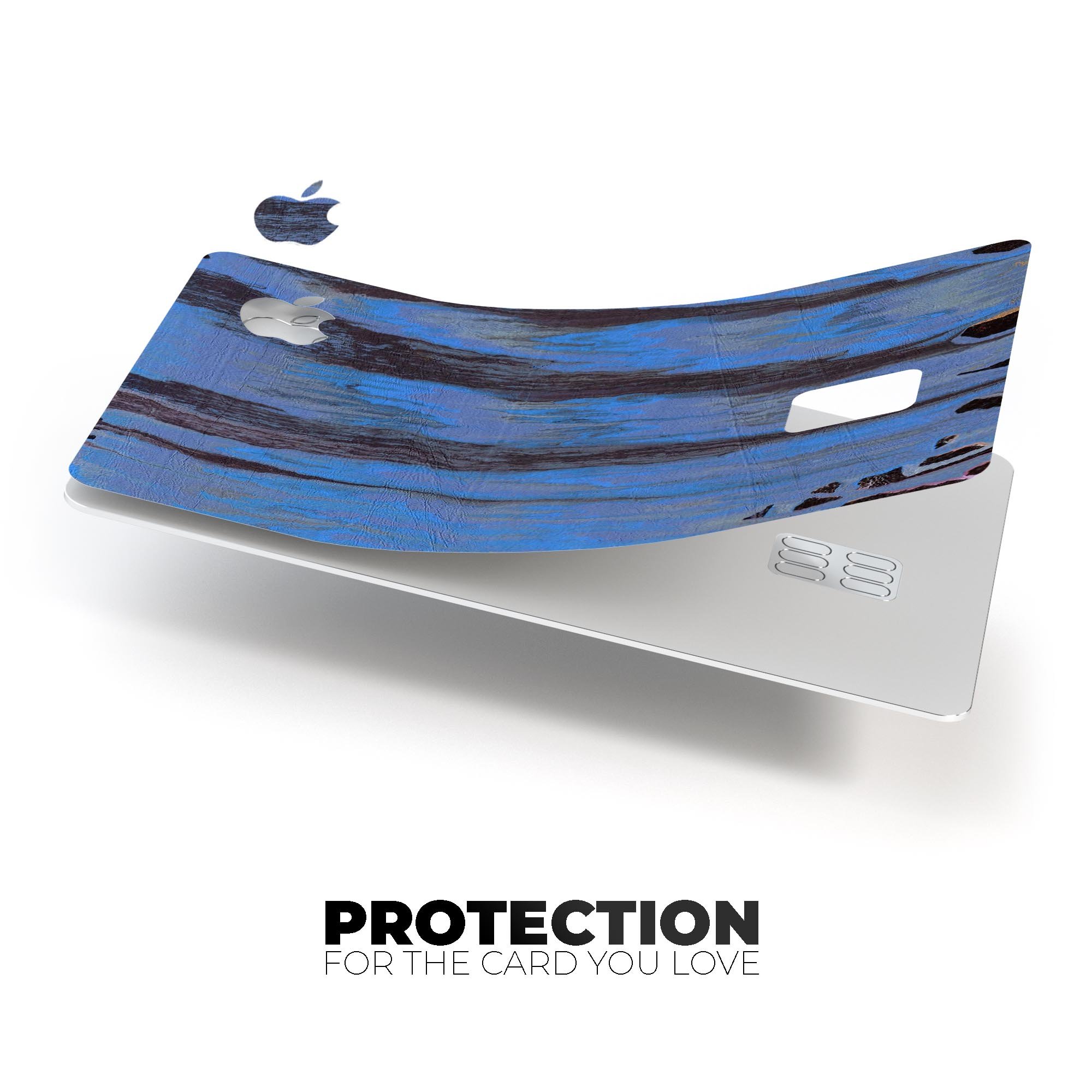 Abstract Wet Paint Dark Blues v3 decal skin for Apple Card, showcasing vibrant colors and premium vinyl material.