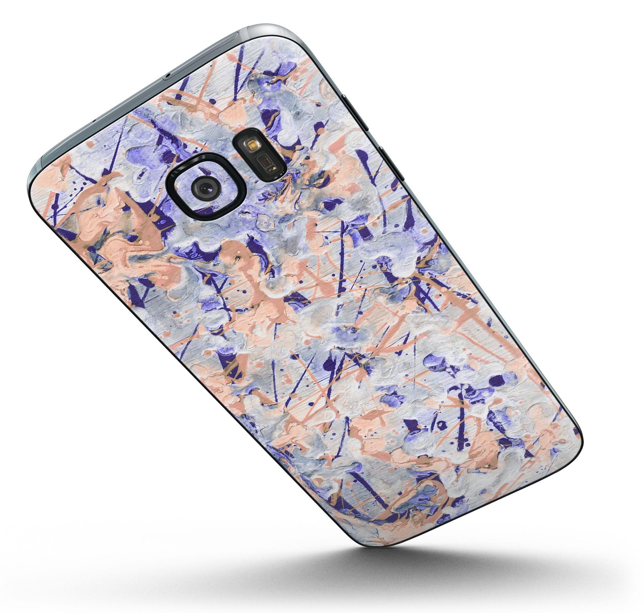 Abstract Wet Paint Pale skin kit for Samsung Galaxy S7, showcasing vibrant colors and premium vinyl material.