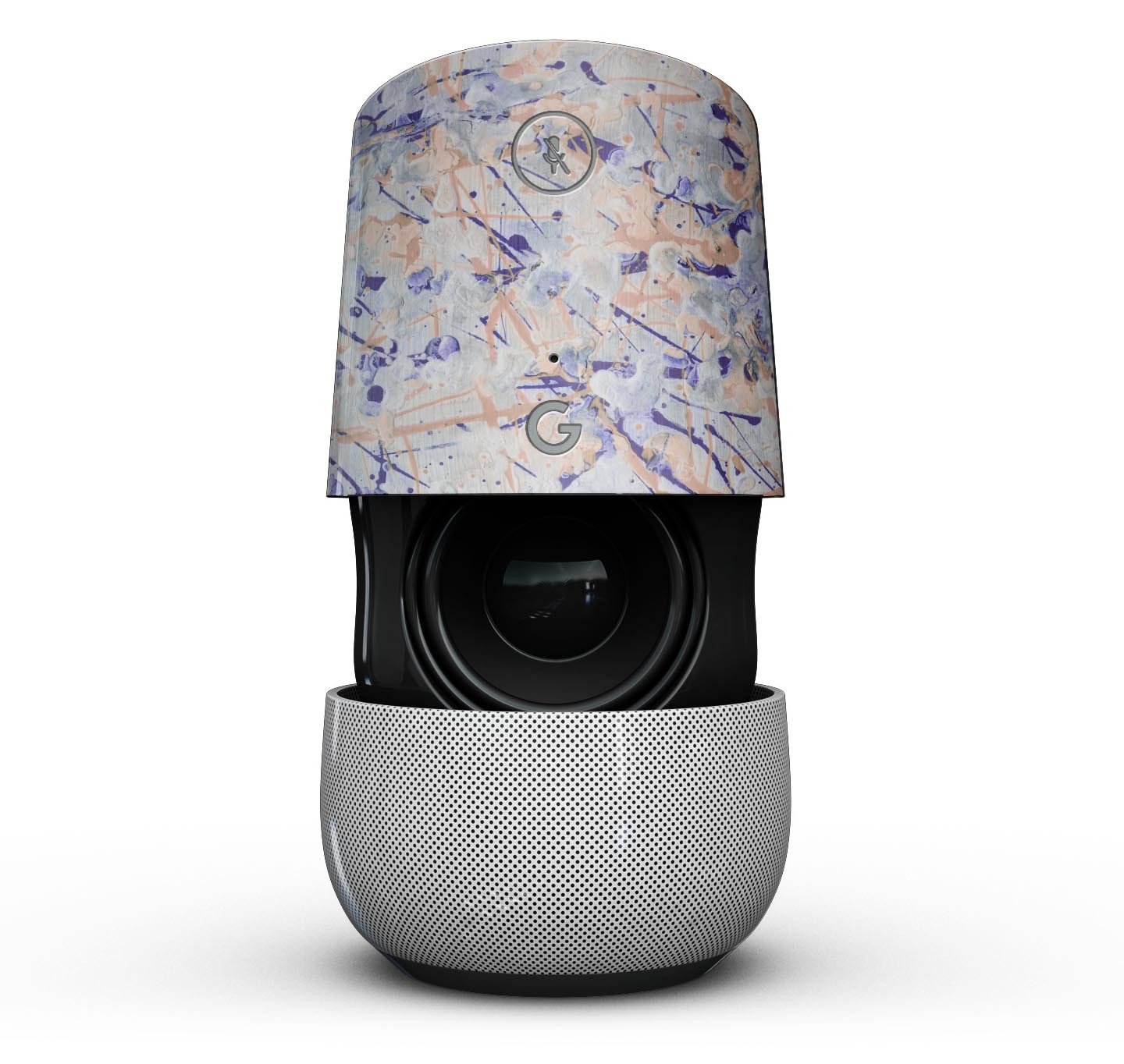 Abstract Wet Paint Pale Full-Body Skin Kit for Google Home, showcasing precision-fit design and available finishes.