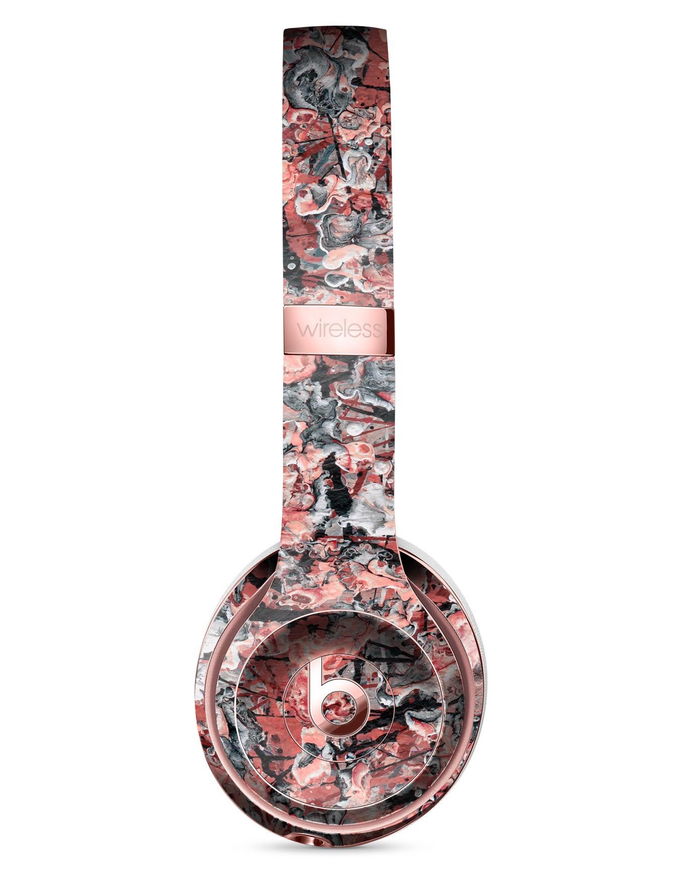 Abstract Wet Paint Pale Pink Full-Body Skin Kit designed for Beats by Dre Solo 3 Wireless Headphones, showcasing vibrant colors and sleek design.