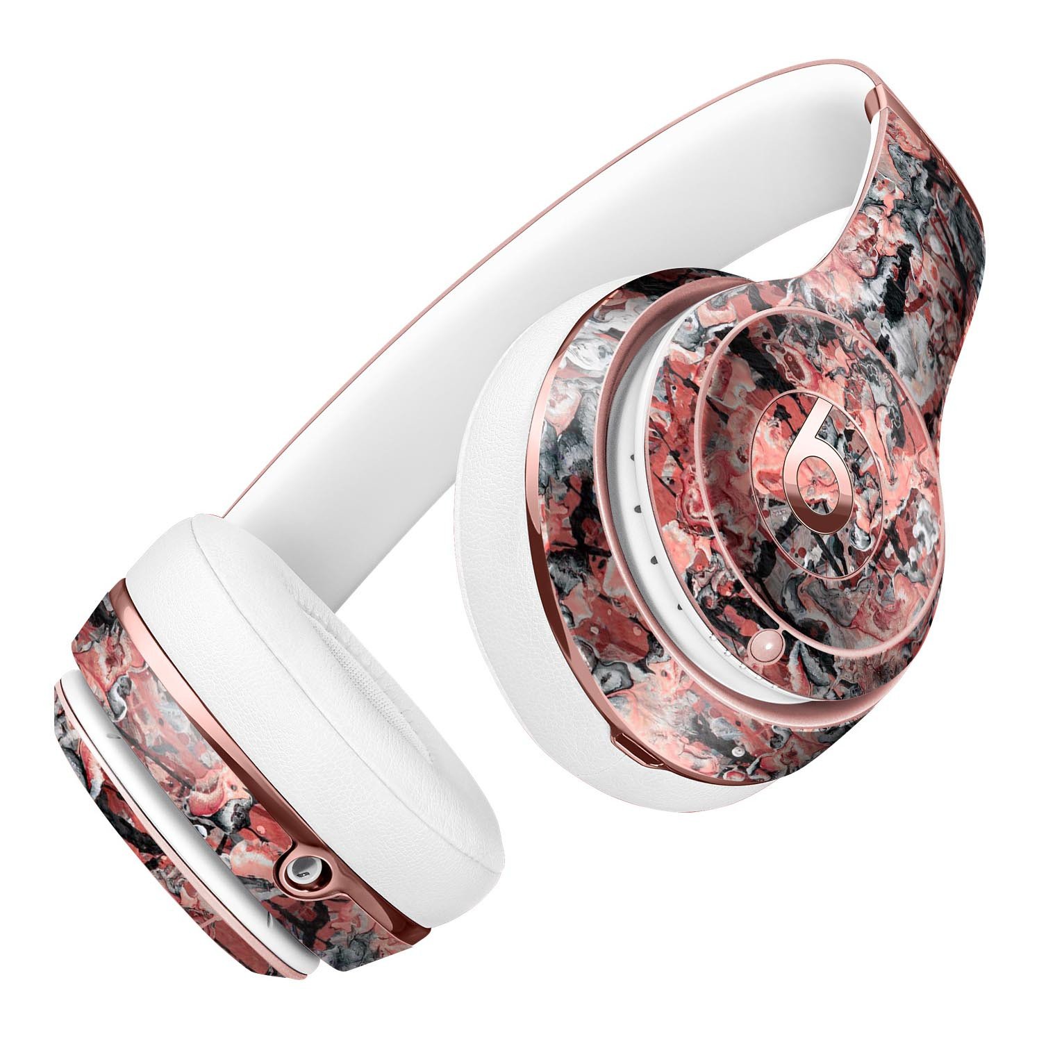 Abstract Wet Paint Pale Pink Full-Body Skin Kit designed for Beats by Dre Solo 3 Wireless Headphones, showcasing vibrant colors and sleek design.