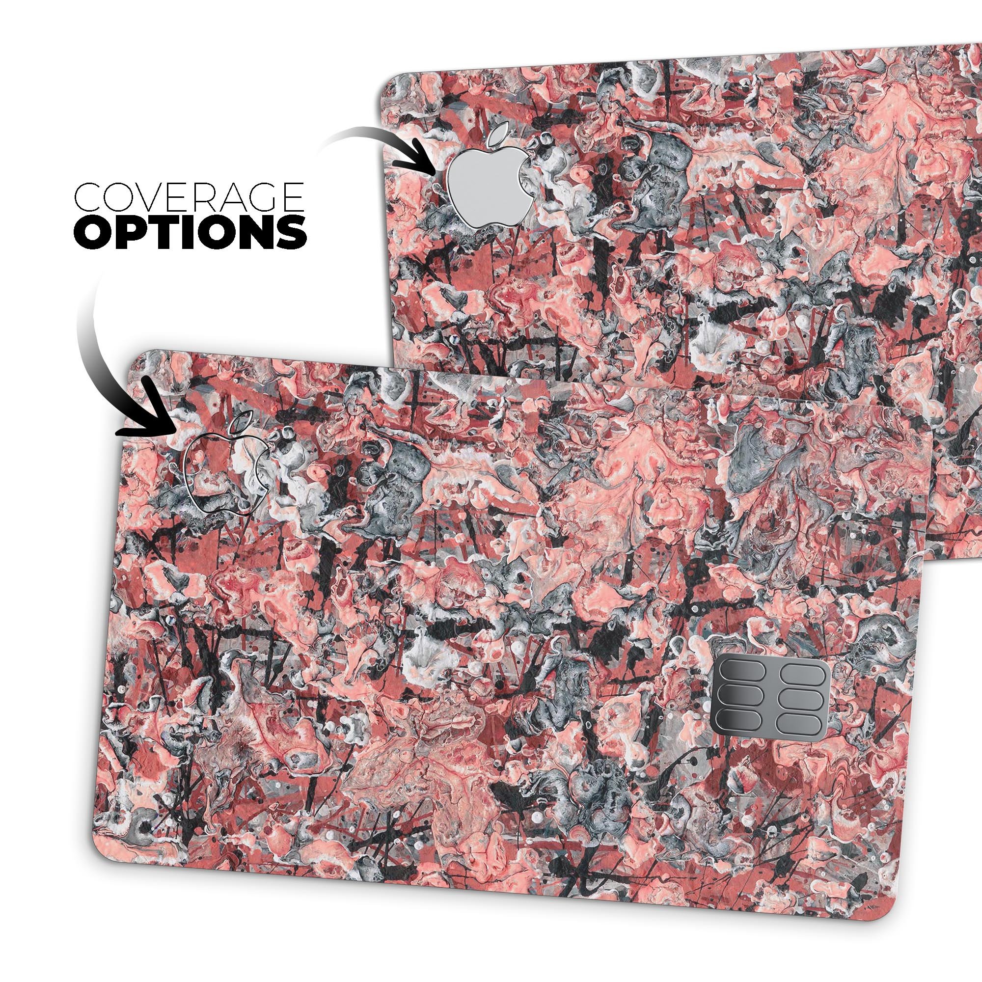 Abstract Wet Paint Pale Pink skin decal for Apple Card, showcasing a stylish design with premium vinyl material.