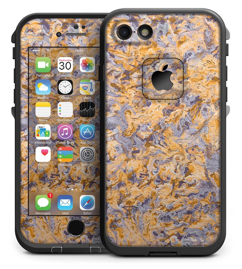 Abstract Wet Paint Pale v4 skin for iPhone 7 LifeProof Fre Case, showcasing vibrant colors and sleek design.