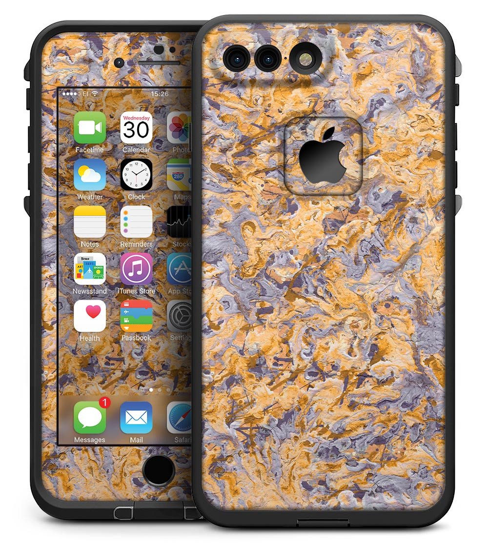 Abstract Wet Paint Pale v4 skin kit for iPhone 7 Plus LifeProof Fre Case, showcasing vibrant colors and unique design.