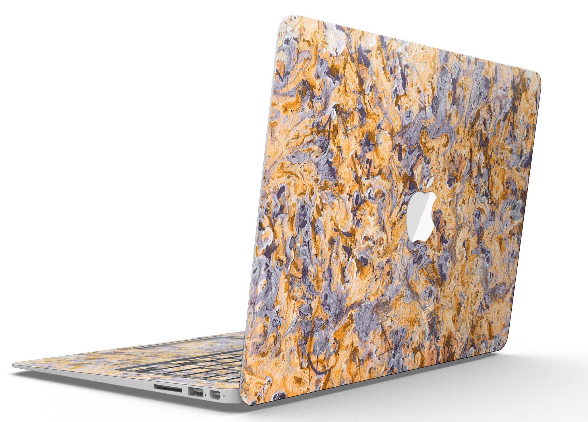 Abstract Wet Paint Pale v4 skin kit for MacBook Air, showcasing vibrant colors and unique abstract design.