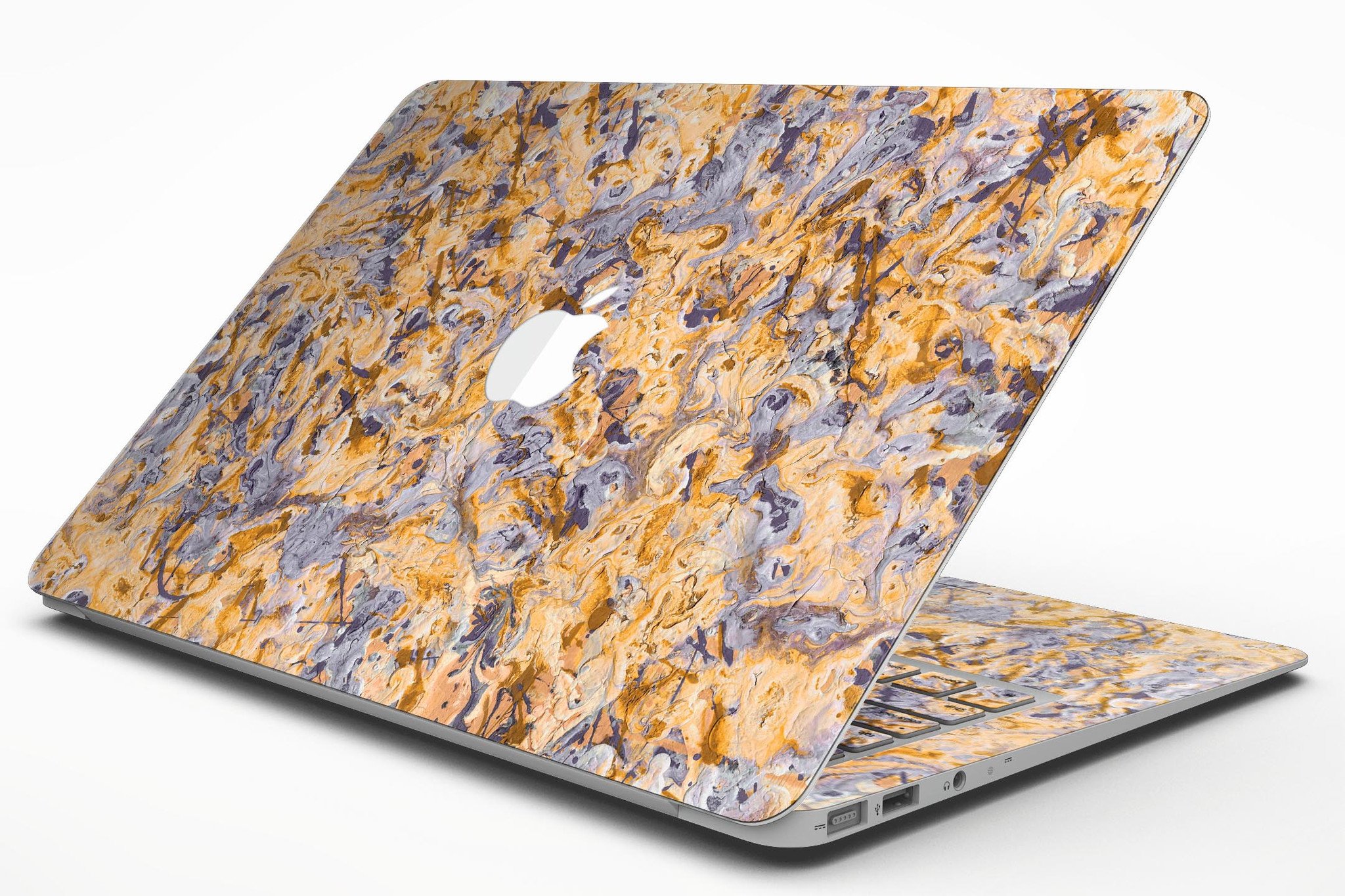 Abstract Wet Paint Pale v4 skin kit for MacBook Air, showcasing vibrant colors and unique abstract design.
