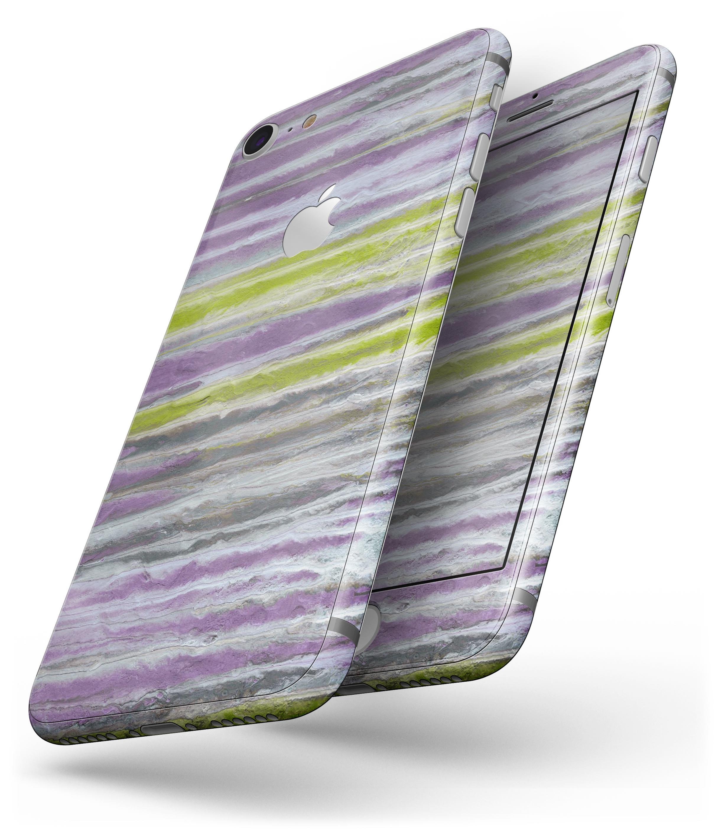 Abstract Wet Paint Purple Sag skin for iPhone 8 or 8 Plus, showcasing vibrant colors and stylish design.