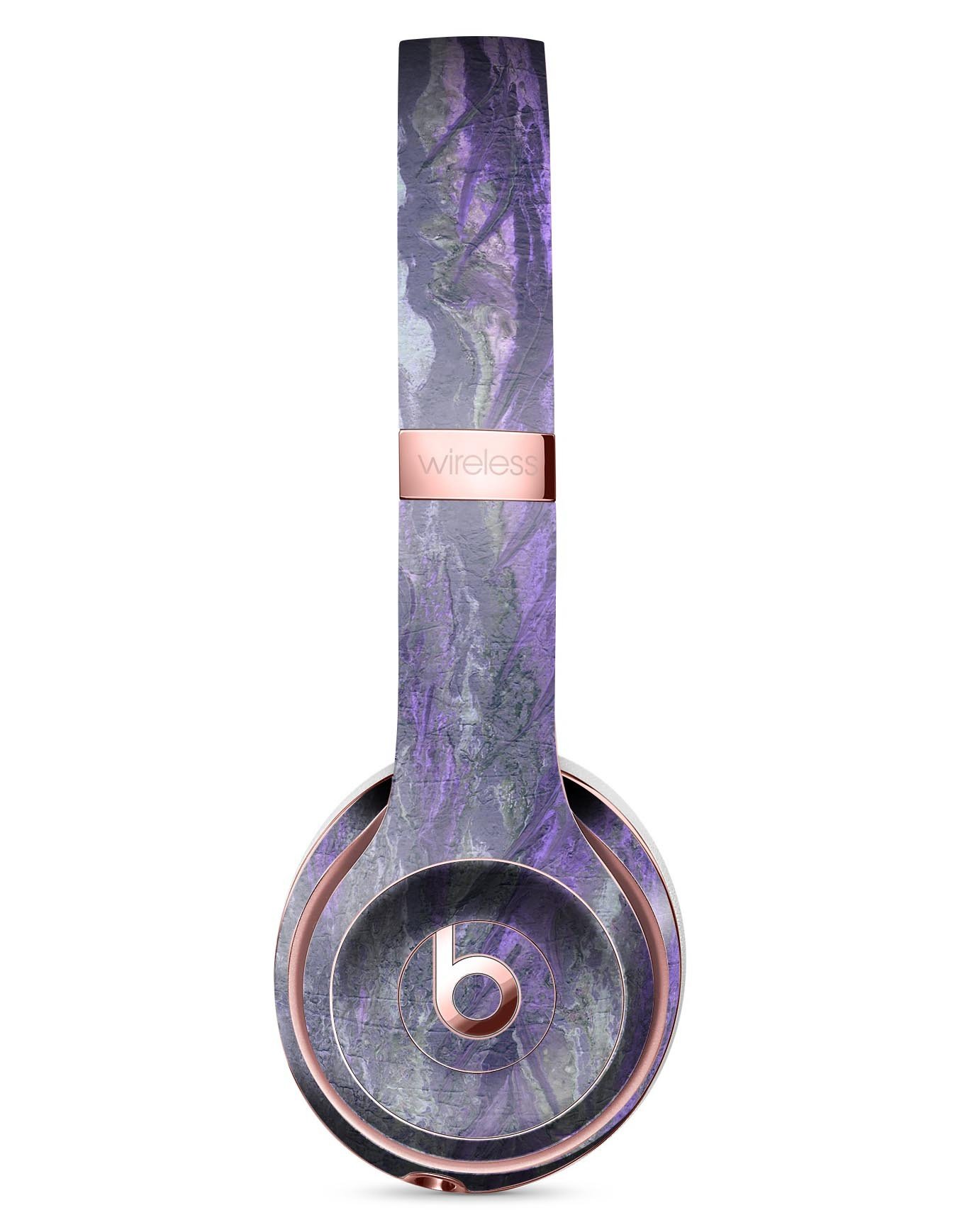 Abstract Wet Paint Purple v3 Full-Body Skin Kit for Beats by Dre Solo 3 Wireless Headphones, showcasing vibrant colors and precise cut.
