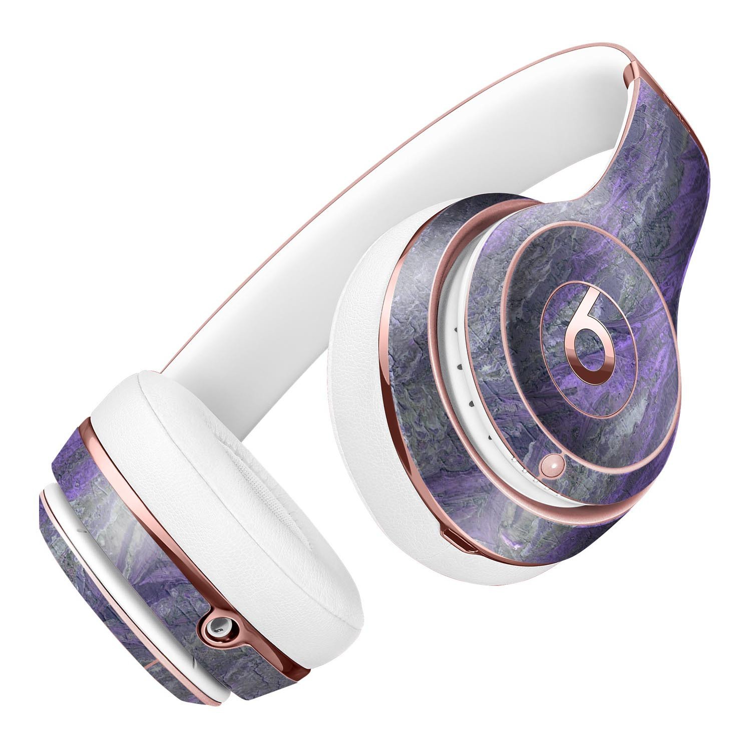 Abstract Wet Paint Purple v3 Full-Body Skin Kit for Beats by Dre Solo 3 Wireless Headphones, showcasing vibrant colors and precise cut.
