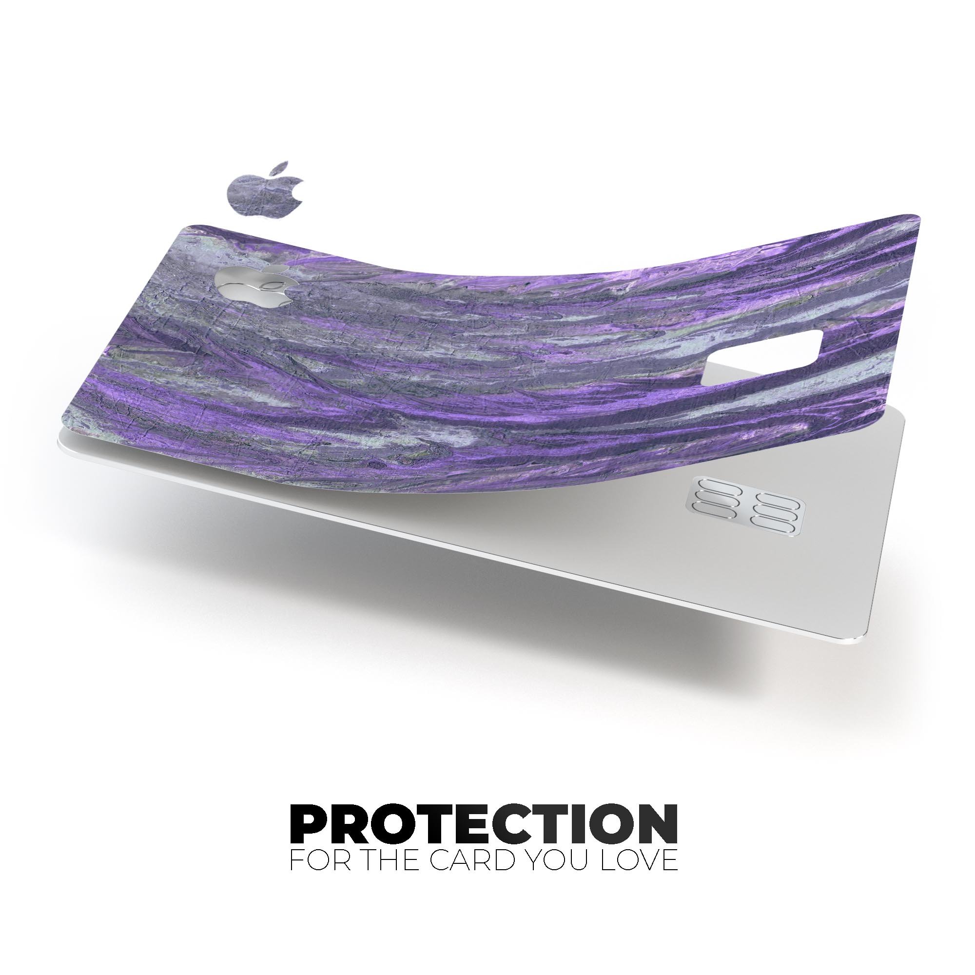Abstract Wet Paint Purple v3 decal skin for Apple Card, showcasing vibrant colors and premium vinyl material.
