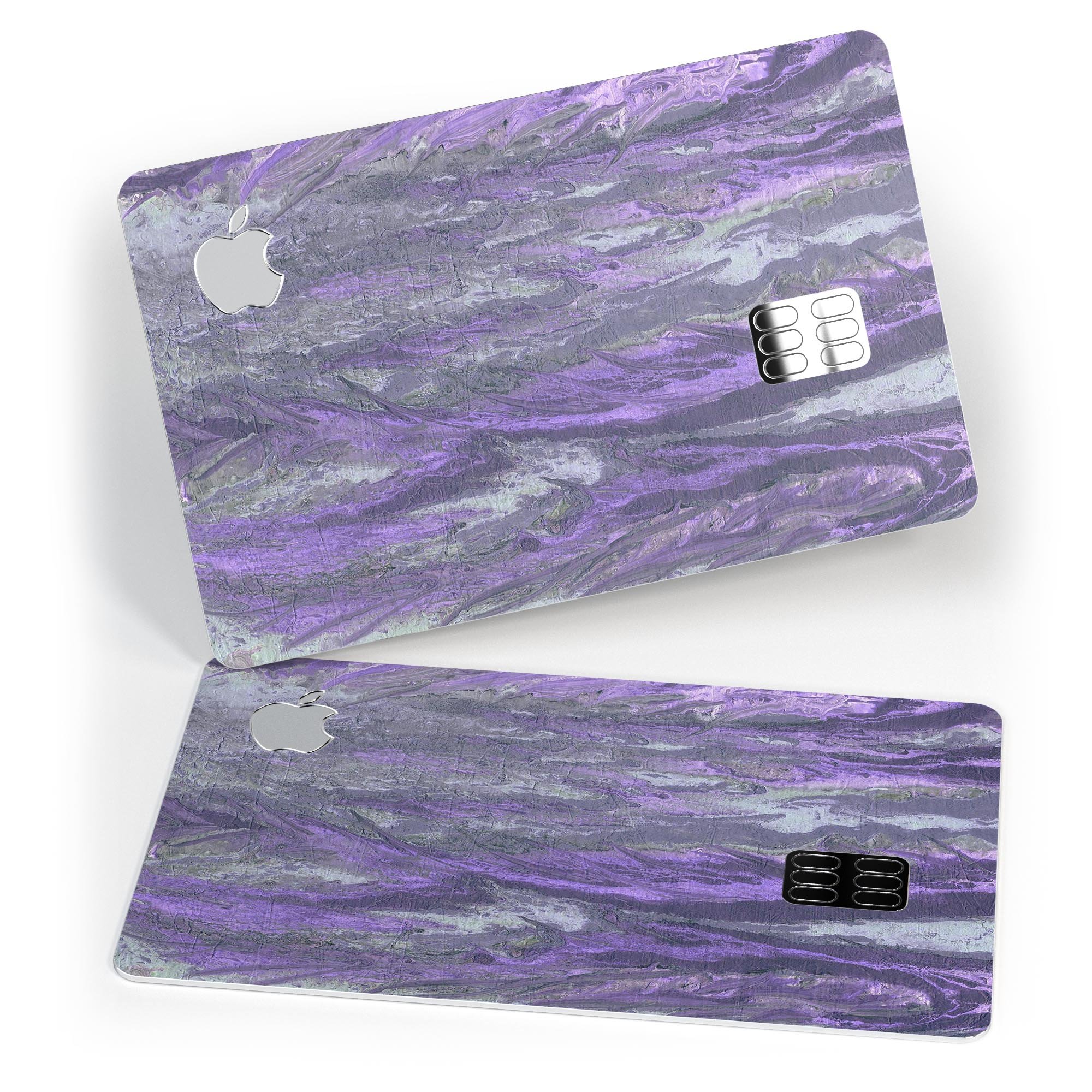 Abstract Wet Paint Purple v3 decal skin for Apple Card, showcasing vibrant colors and premium vinyl material.