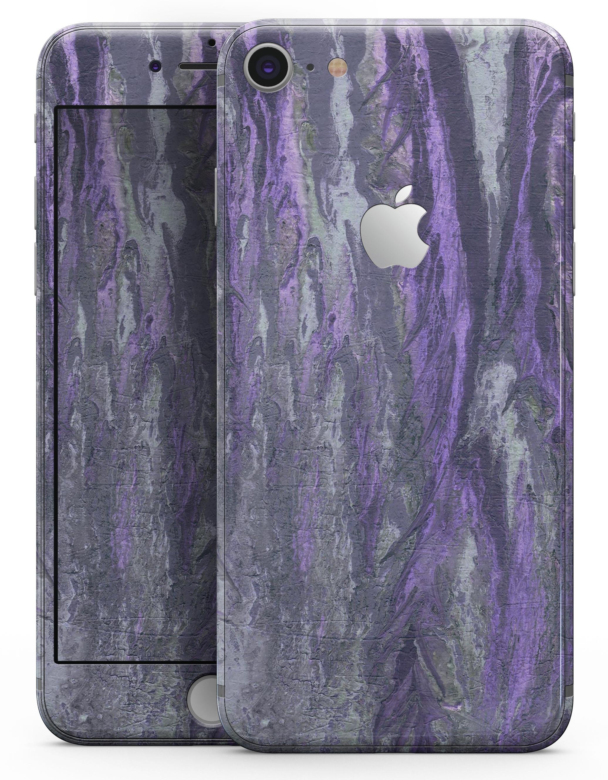 Abstract Wet Paint Purple v3 skin for iPhone 8 and 8 Plus, showcasing vibrant purple abstract design.