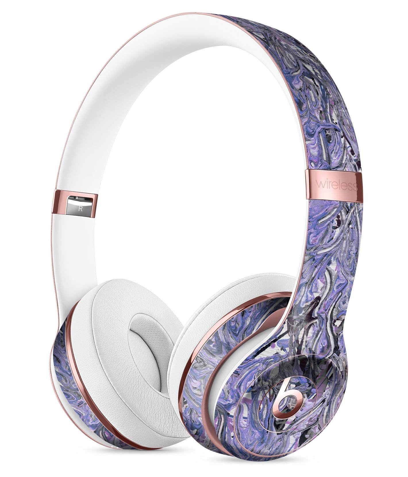 Abstract Wet Paint Purples v3 Full-Body Skin Kit for Beats by Dre, showcasing vibrant colors and unique design.