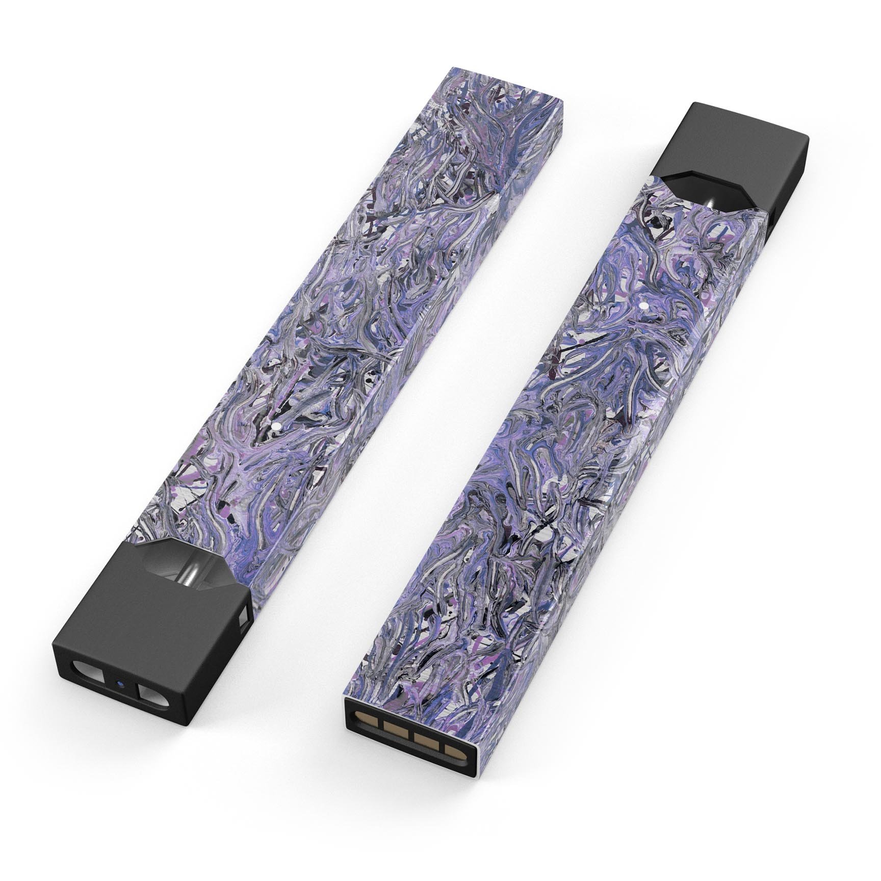 Abstract Wet Paint Purples v3 skin-wrap for JUUL device, featuring vibrant colors and a sleek design.