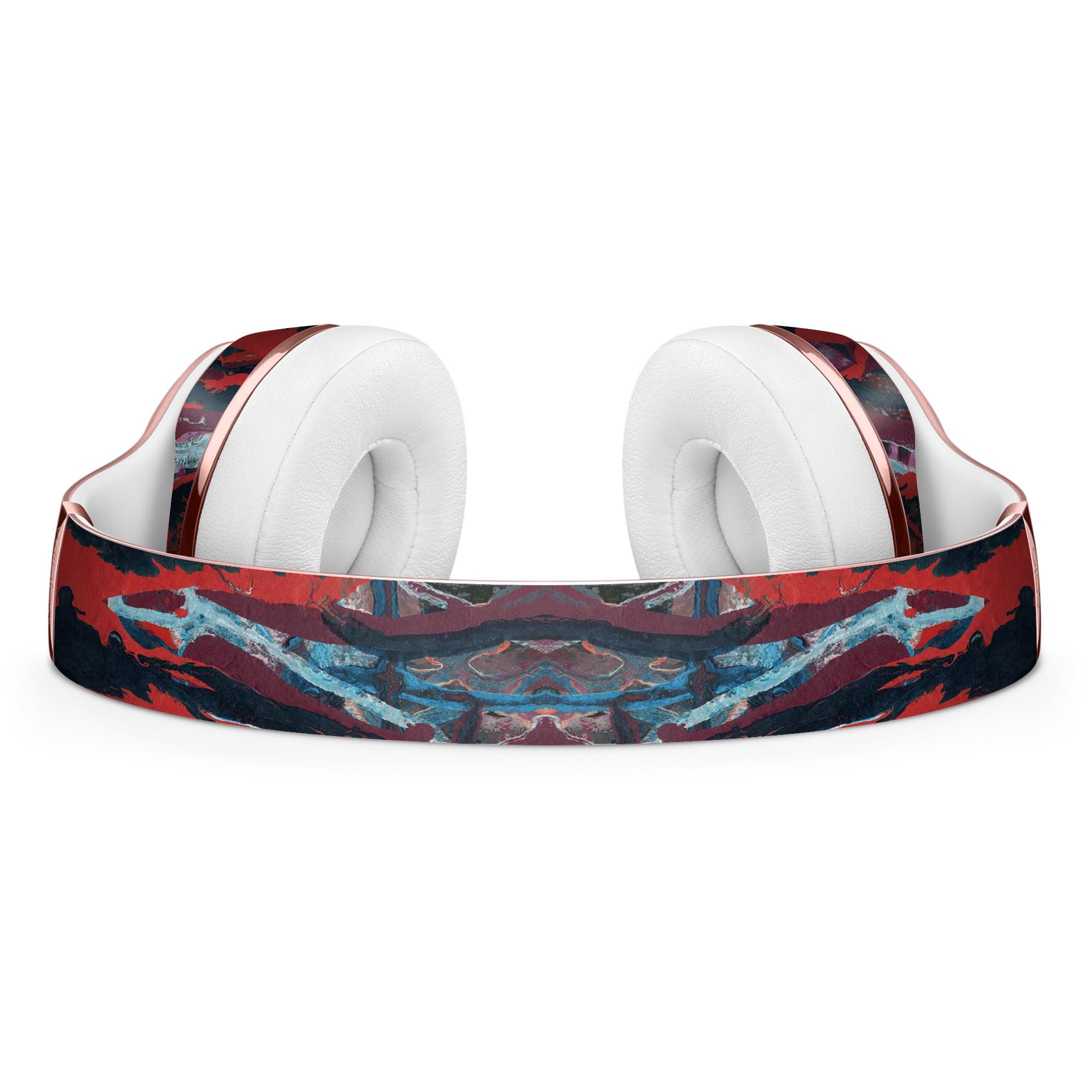 Abstract Wet Paint Red v95 Full-Body Skin Kit for Beats by Dre Solo 3 Wireless Headphones, showcasing vibrant design and premium vinyl material.