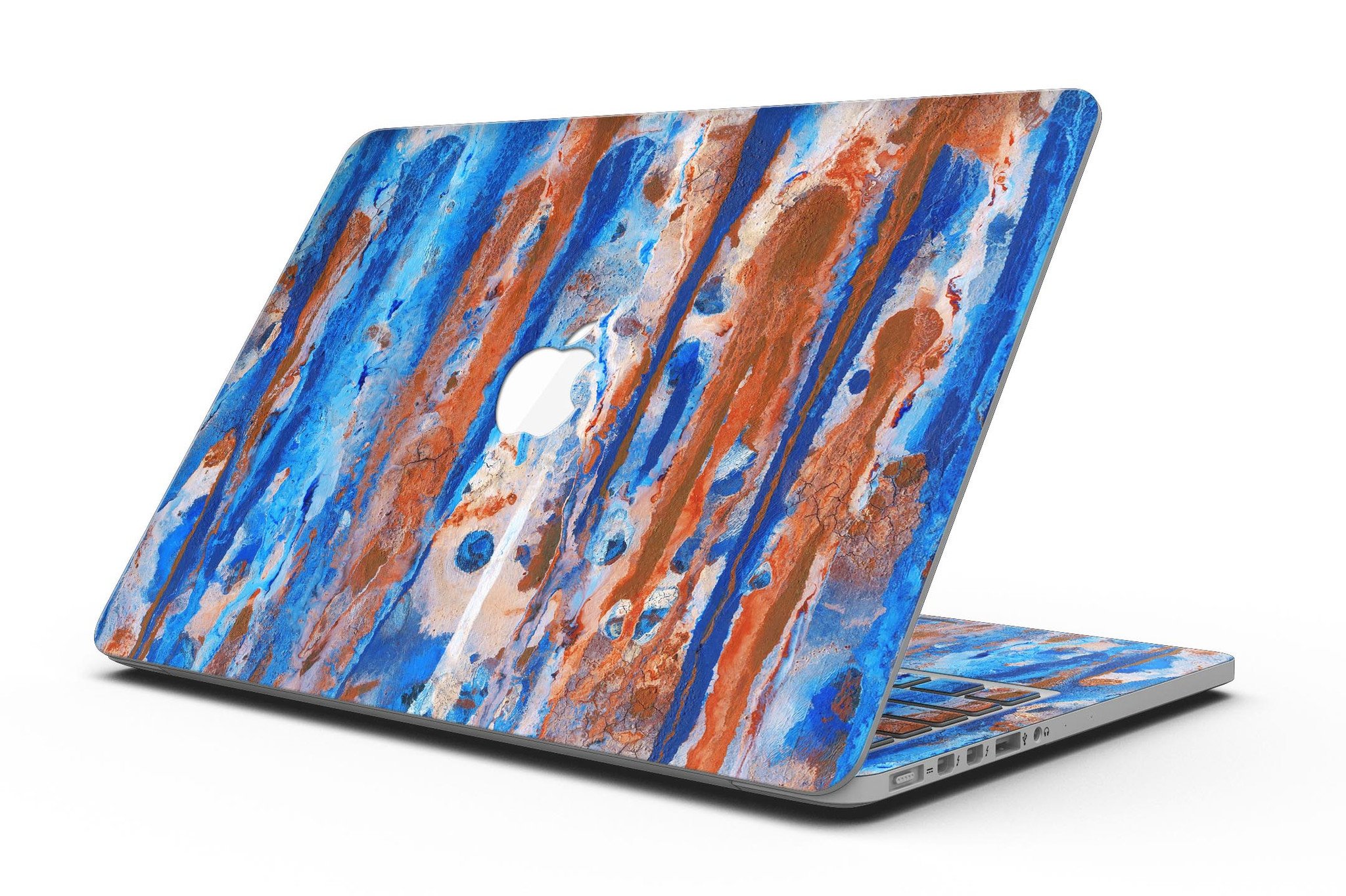 Abstract Wet Paint Rustic Blue skin for MacBook Pro with Retina Display, showcasing a stylish design that protects the device.