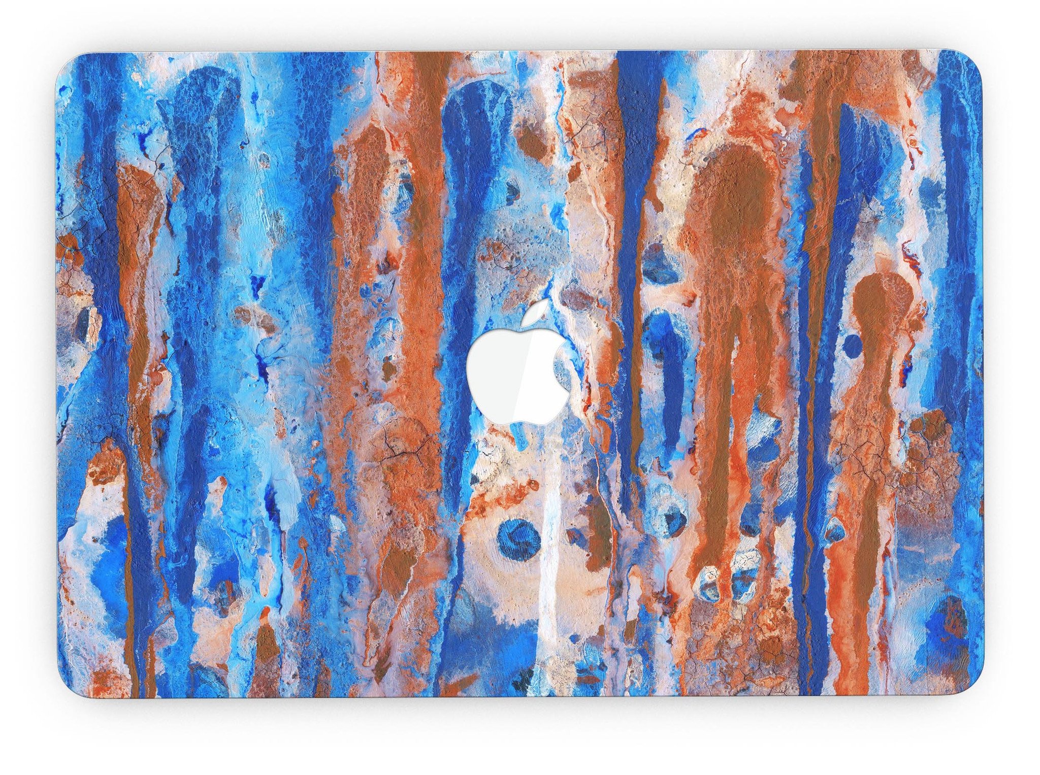 Abstract Wet Paint Rustic Blue skin for MacBook Pro with Retina Display, showcasing a stylish design that protects the device.