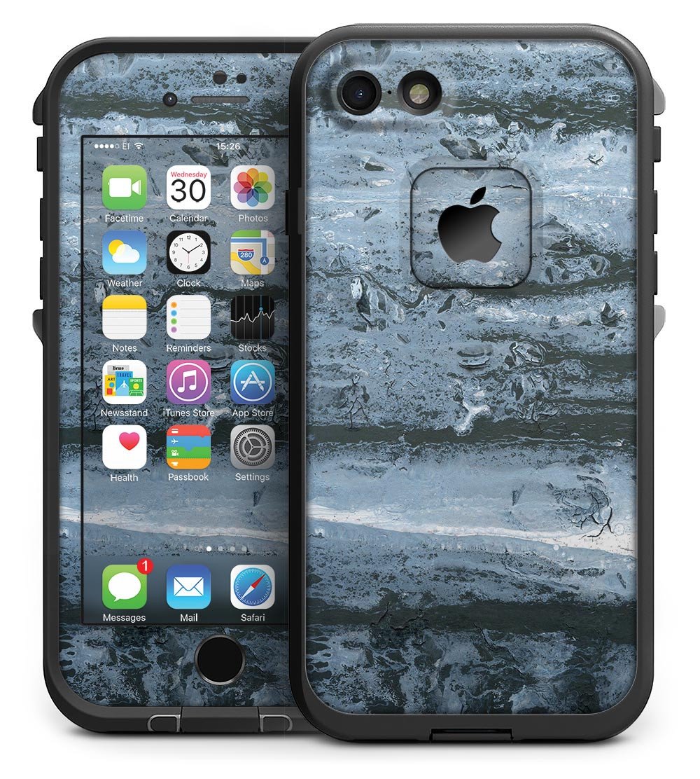 Abstract Wet Paint Soft Blue skin for iPhone 7 LifeProof Fre Case, showcasing vibrant colors and sleek design.