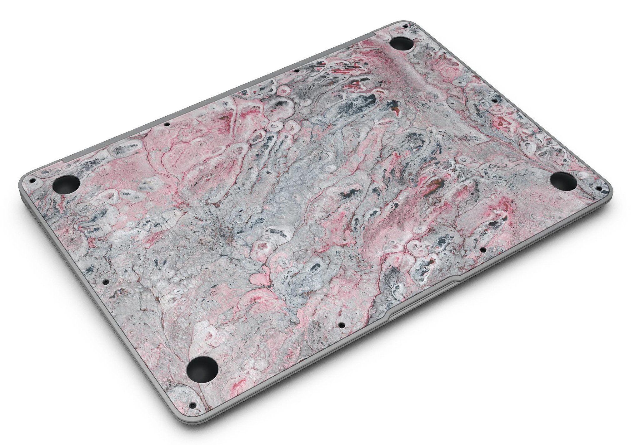 Abstract Wet Paint Skin Kit for MacBook Air in subtle pink and gray, showcasing a stylish design that protects the device.