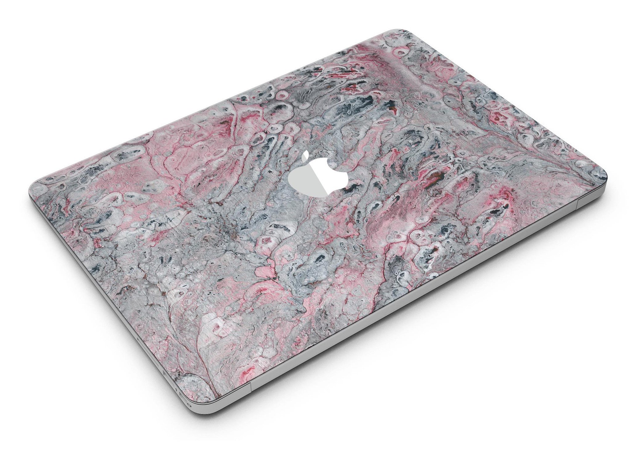 Abstract Wet Paint Skin Kit for MacBook Air in subtle pink and gray, showcasing a stylish design that protects the device.
