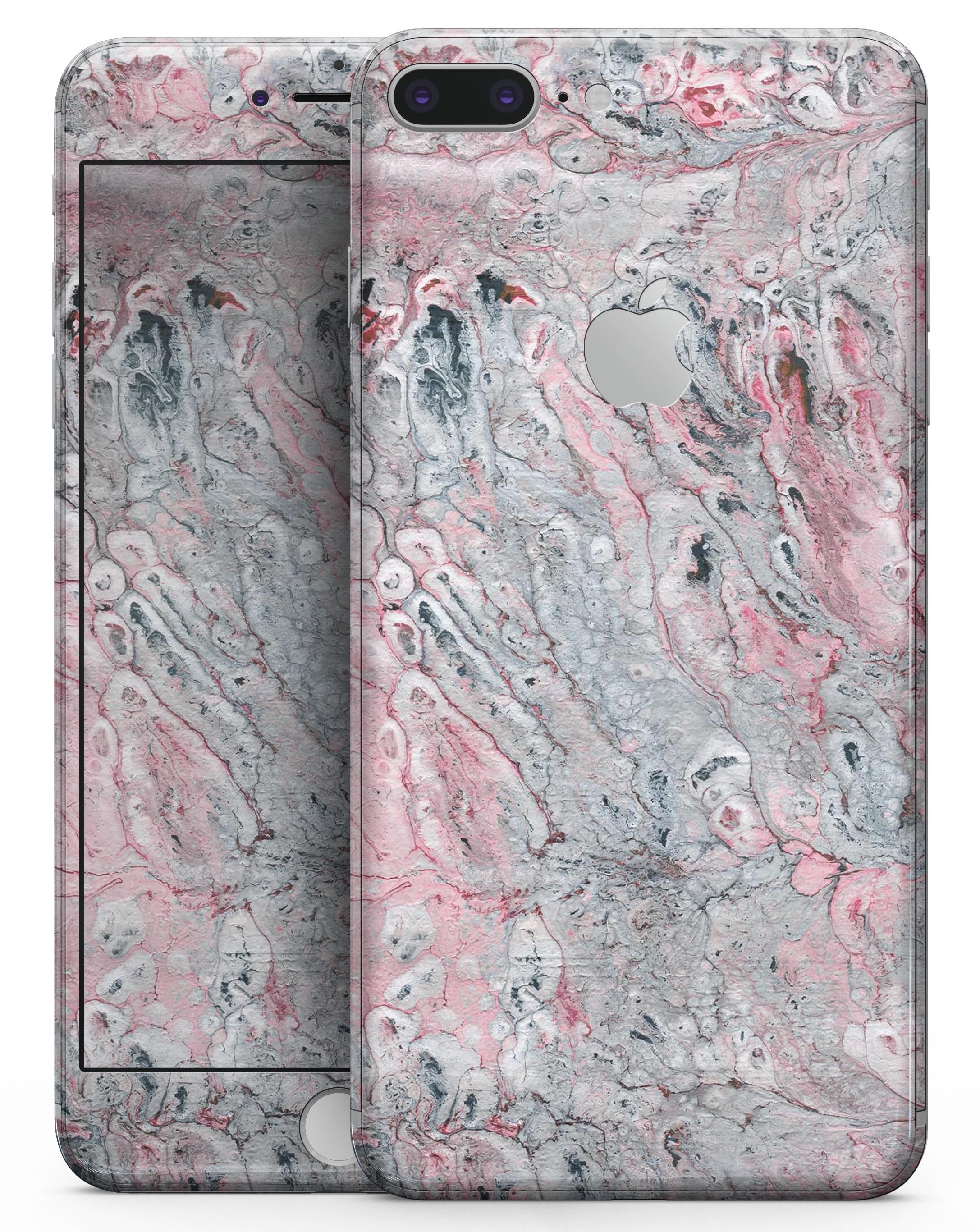 Abstract Wet Paint Skin in subtle pink and gray for iPhone 8 or 8 Plus, showcasing a stylish design with a premium vinyl finish.