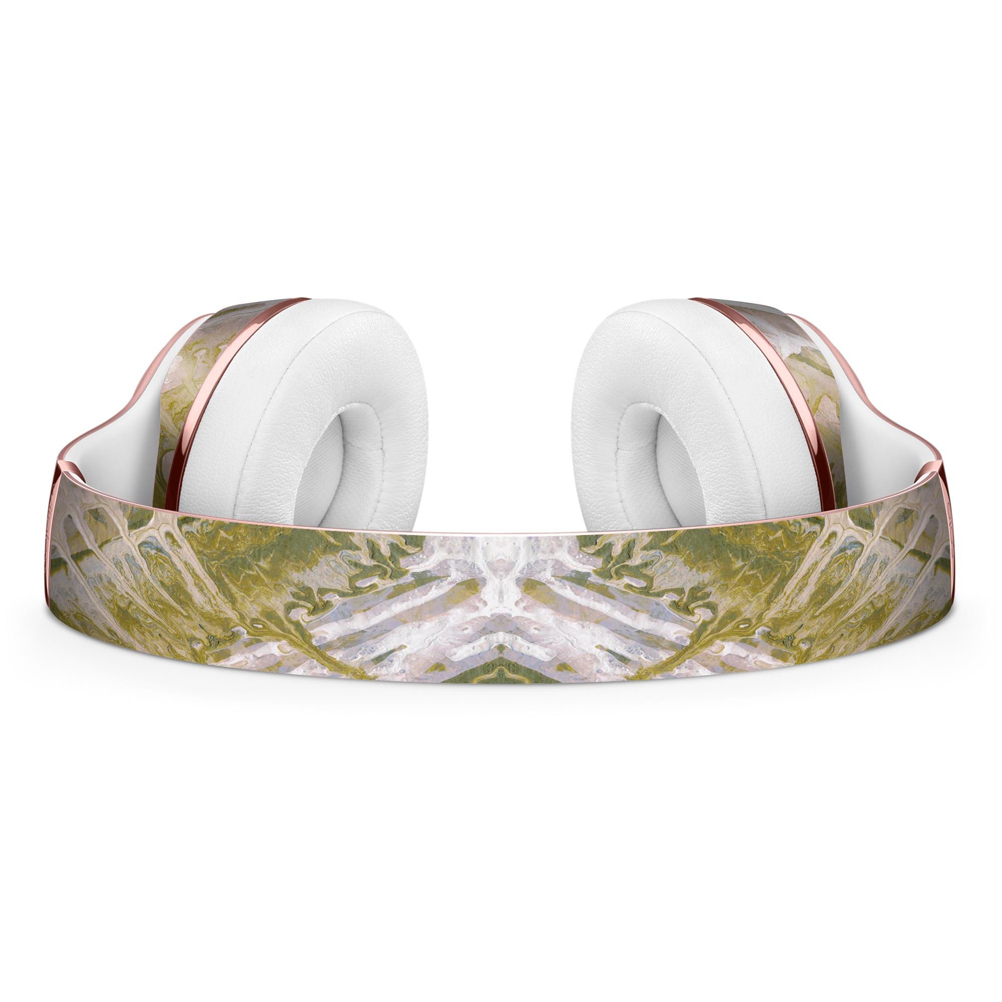 Abstract Wet Paint Subtle Pink Gold Skin Kit for Beats by Dre Solo 3 Wireless Headphones, showcasing a stylish design and premium quality.