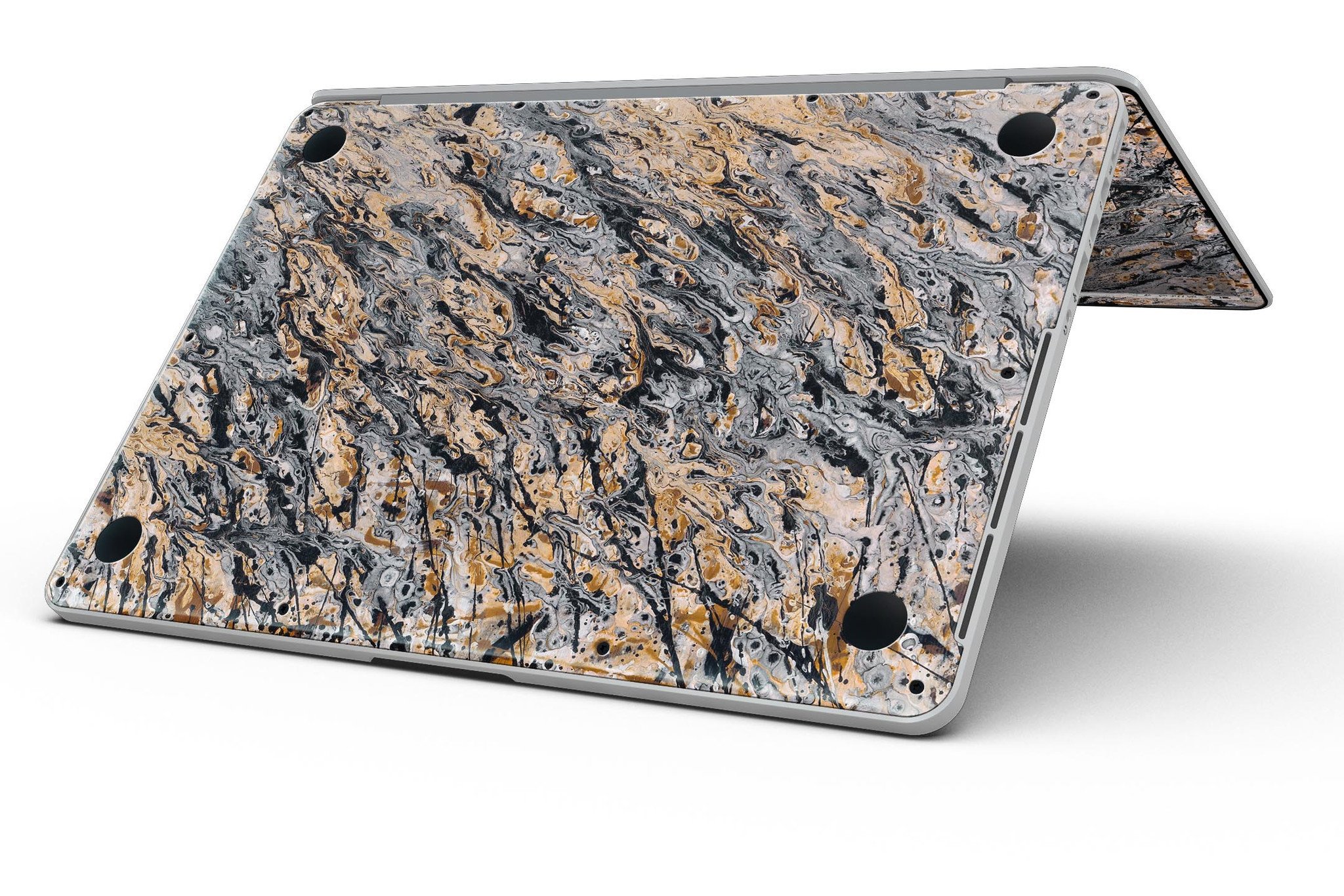 Abstract Wet Paint v6 skin for MacBook Pro with Retina Display, showcasing vibrant colors and patterns for stylish protection.