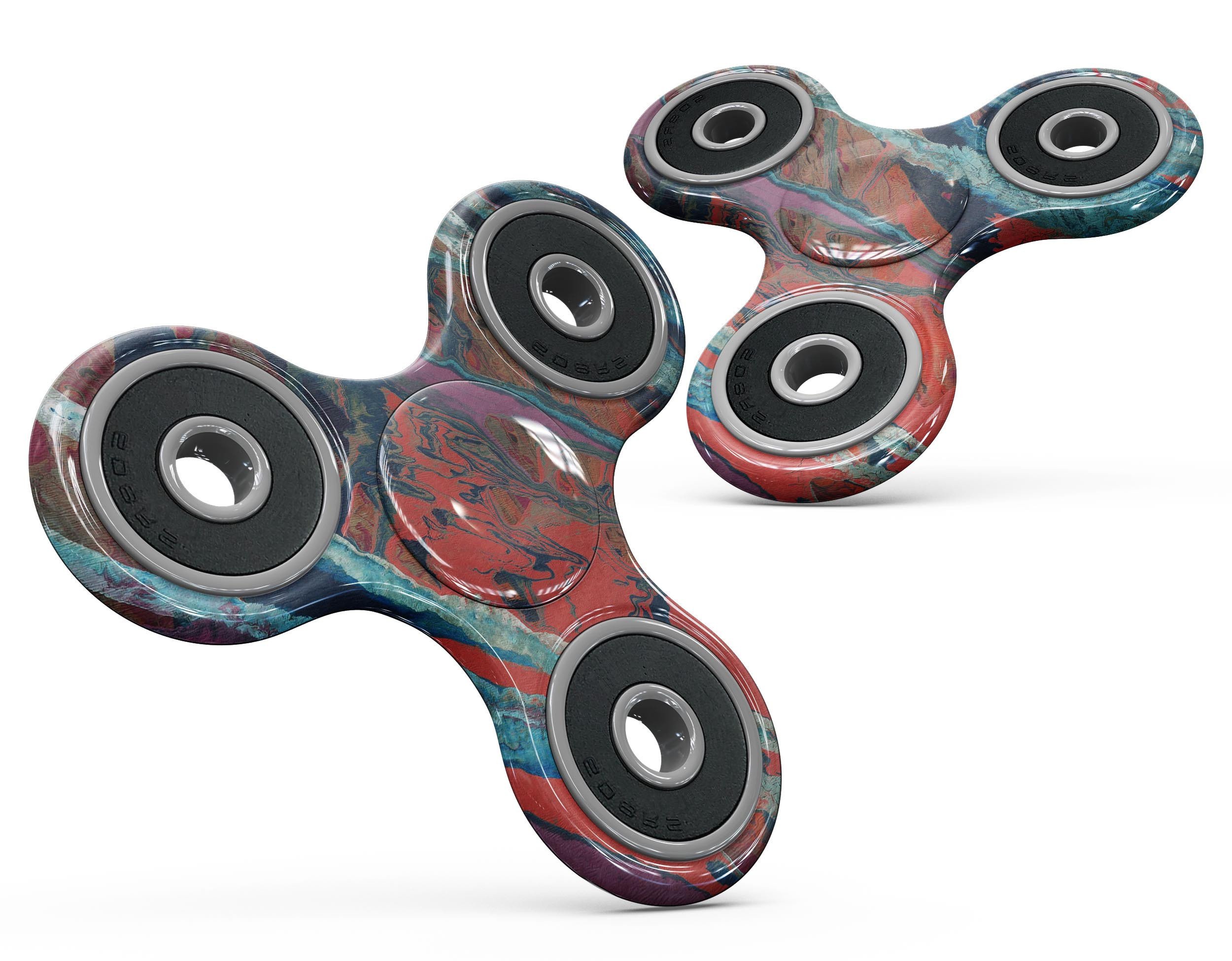 Abstract Wet Paint v92 Full-Body Skin-Kit for fidget spinner, showcasing vibrant colors and a sleek design.