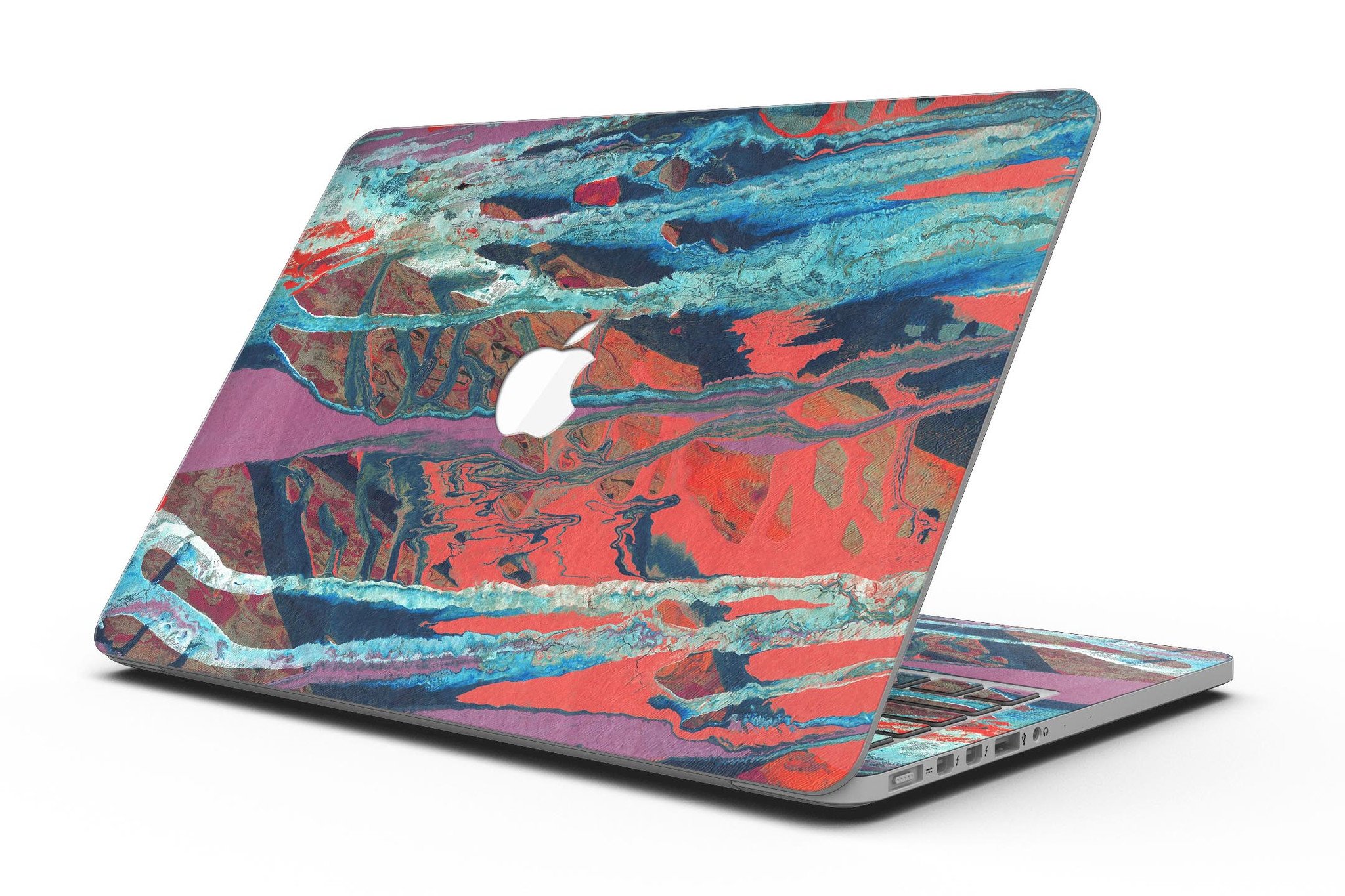Abstract Wet Paint v92 skin for MacBook Pro with Retina Display, showcasing vibrant colors and a sleek design.