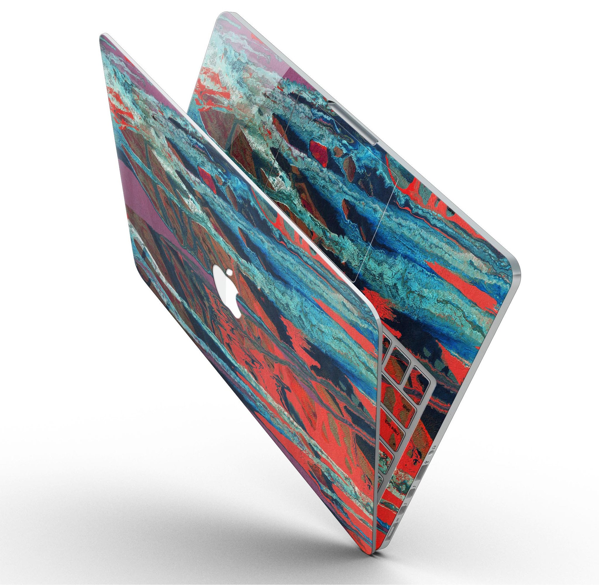 Abstract Wet Paint v92 skin for MacBook Pro with Retina Display, showcasing vibrant colors and a sleek design.