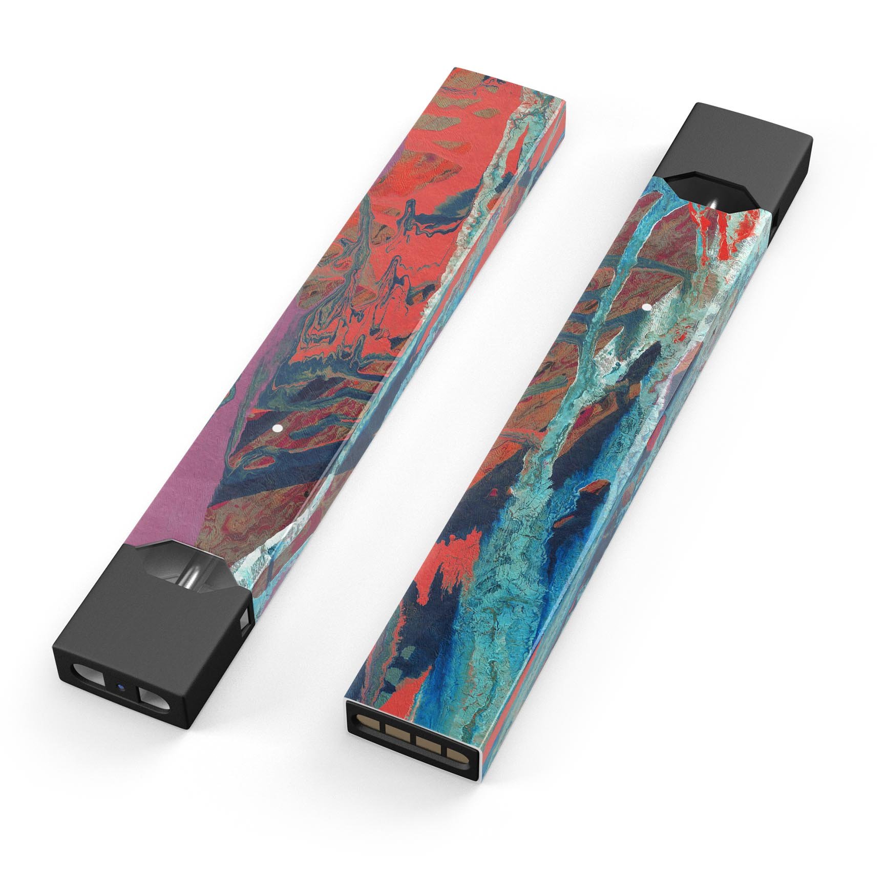 Abstract Wet Paint v92 skin-wrap sticker designed for JUUL vaping device, showcasing vibrant colors and unique abstract design.