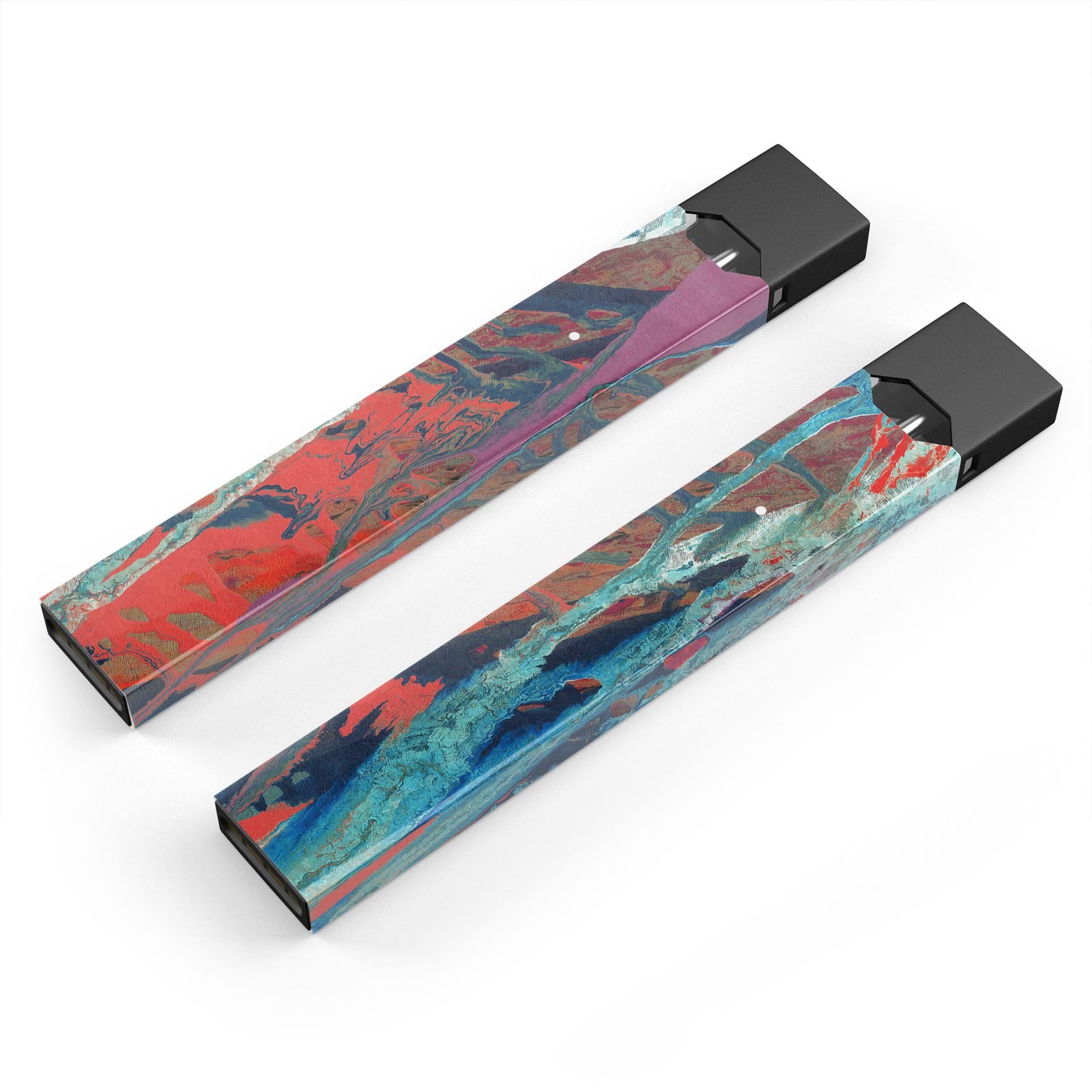 Abstract Wet Paint v92 skin-wrap sticker designed for JUUL vaping device, showcasing vibrant colors and unique abstract design.