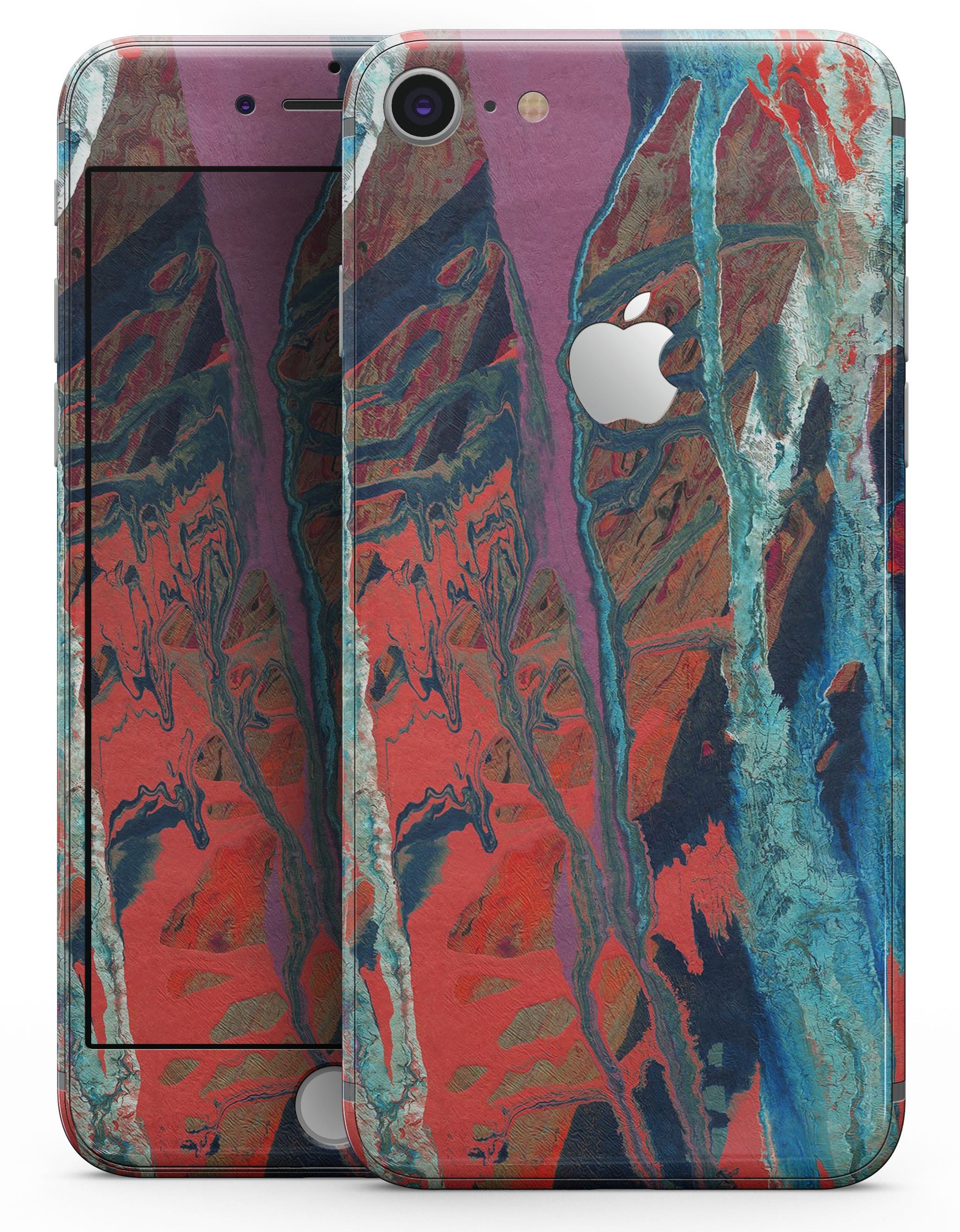 Abstract Wet Paint v92 skin for iPhone 8 or 8 Plus, showcasing vibrant colors and unique abstract design.
