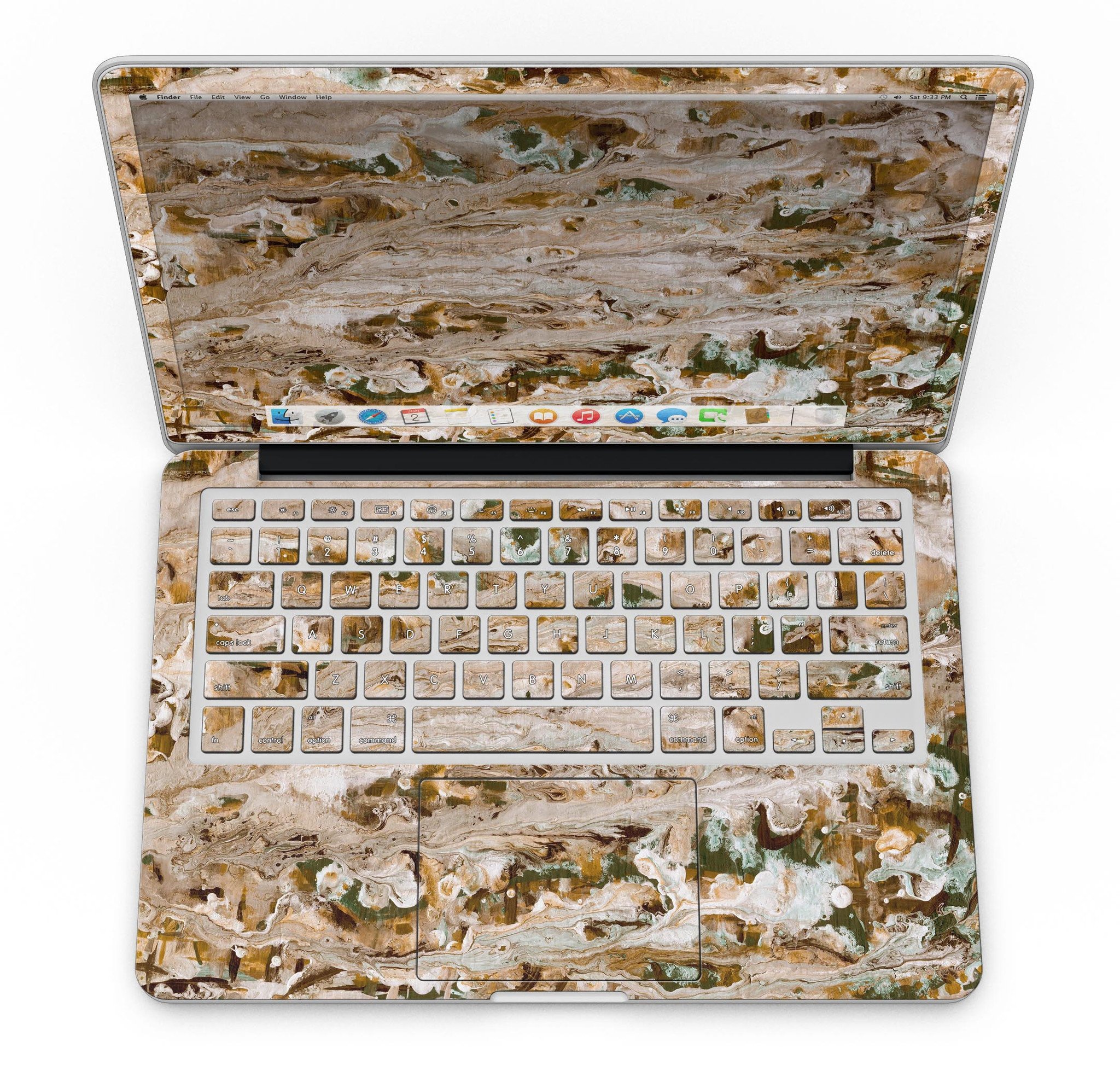 Abstract Wet Paint Vintage skin for MacBook Pro with Retina Display, showcasing vibrant colors and unique design.