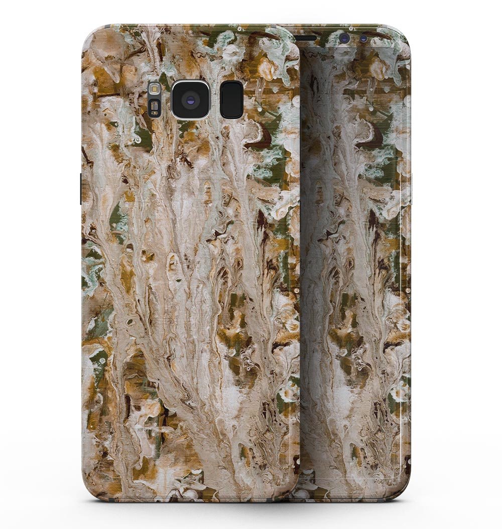 Abstract Wet Paint Vintage skin kit for Samsung Galaxy S8, showcasing vibrant colors and artistic patterns on a sleek vinyl material.