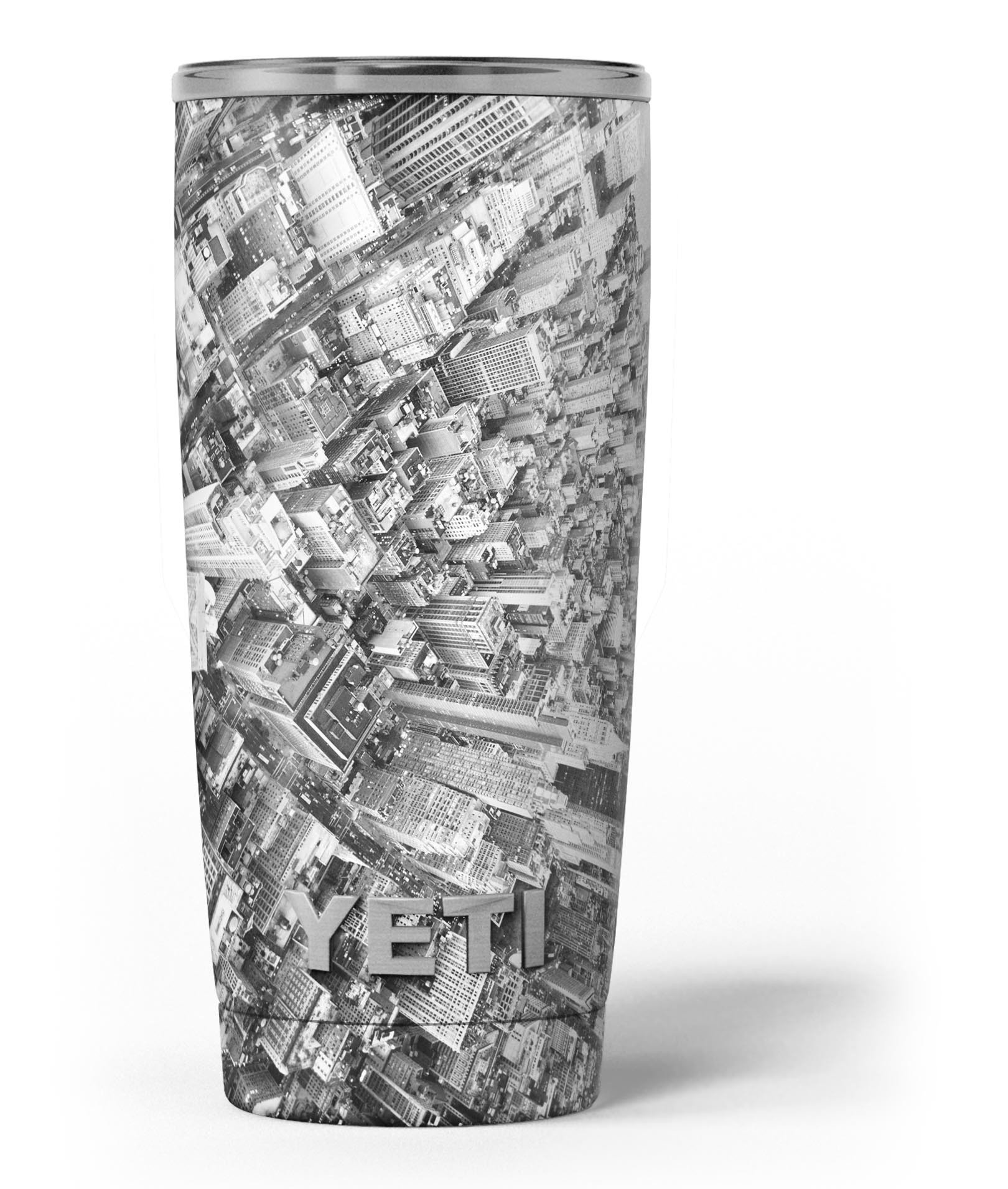 Aerial CityScape Black and White skin decal vinyl wrap kit for Yeti Coolers, showcasing a stylish urban design.